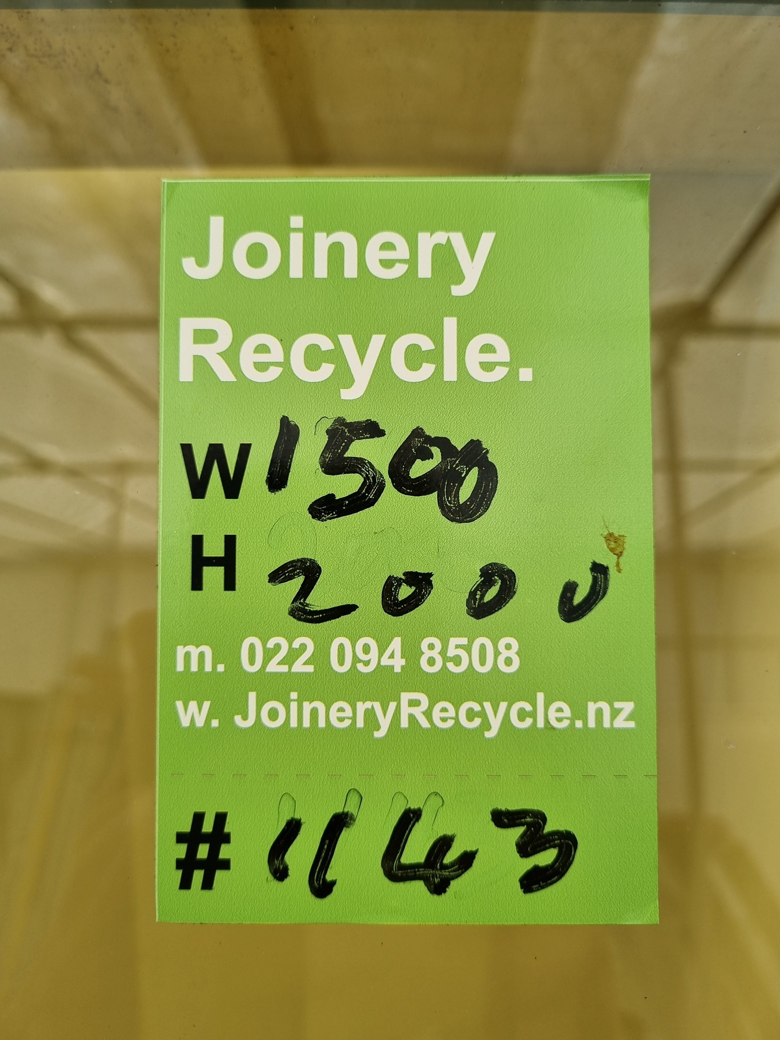 Aluminium Window Green 1500 W  x 2000 H [#1143] Joinery Recycle