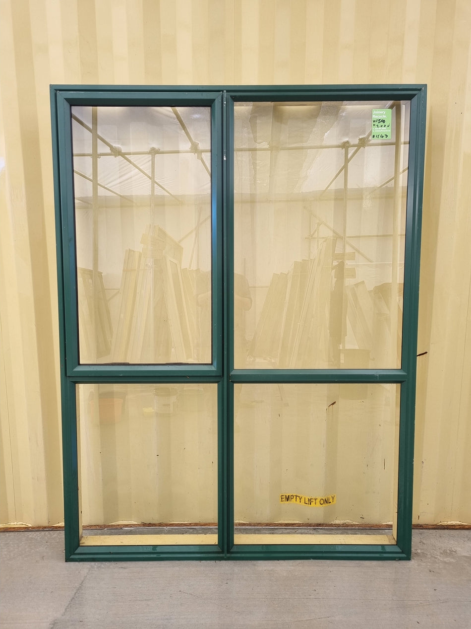 Aluminium Window Green 1500 W  x 2000 H [#1143] Joinery Recycle
