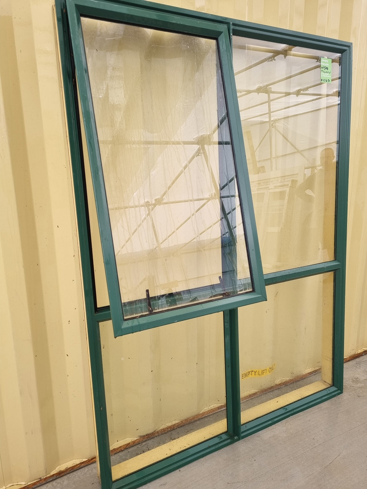 Aluminium Window Green 1500 W  x 2000 H [#1143] Joinery Recycle