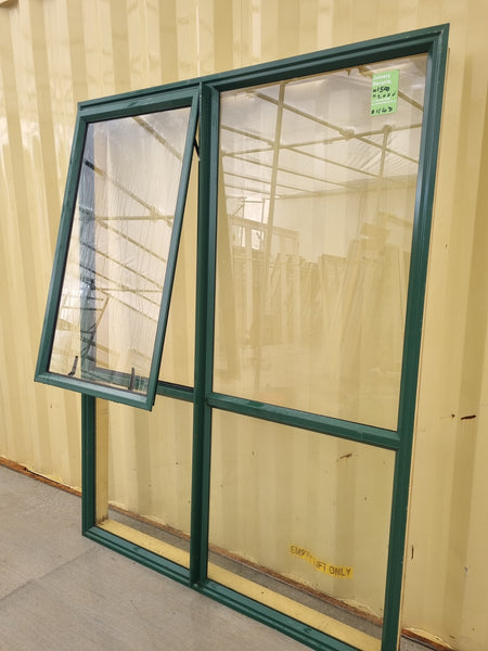 Aluminium Window Green 1500 W  x 2000 H [#1143] Joinery Recycle