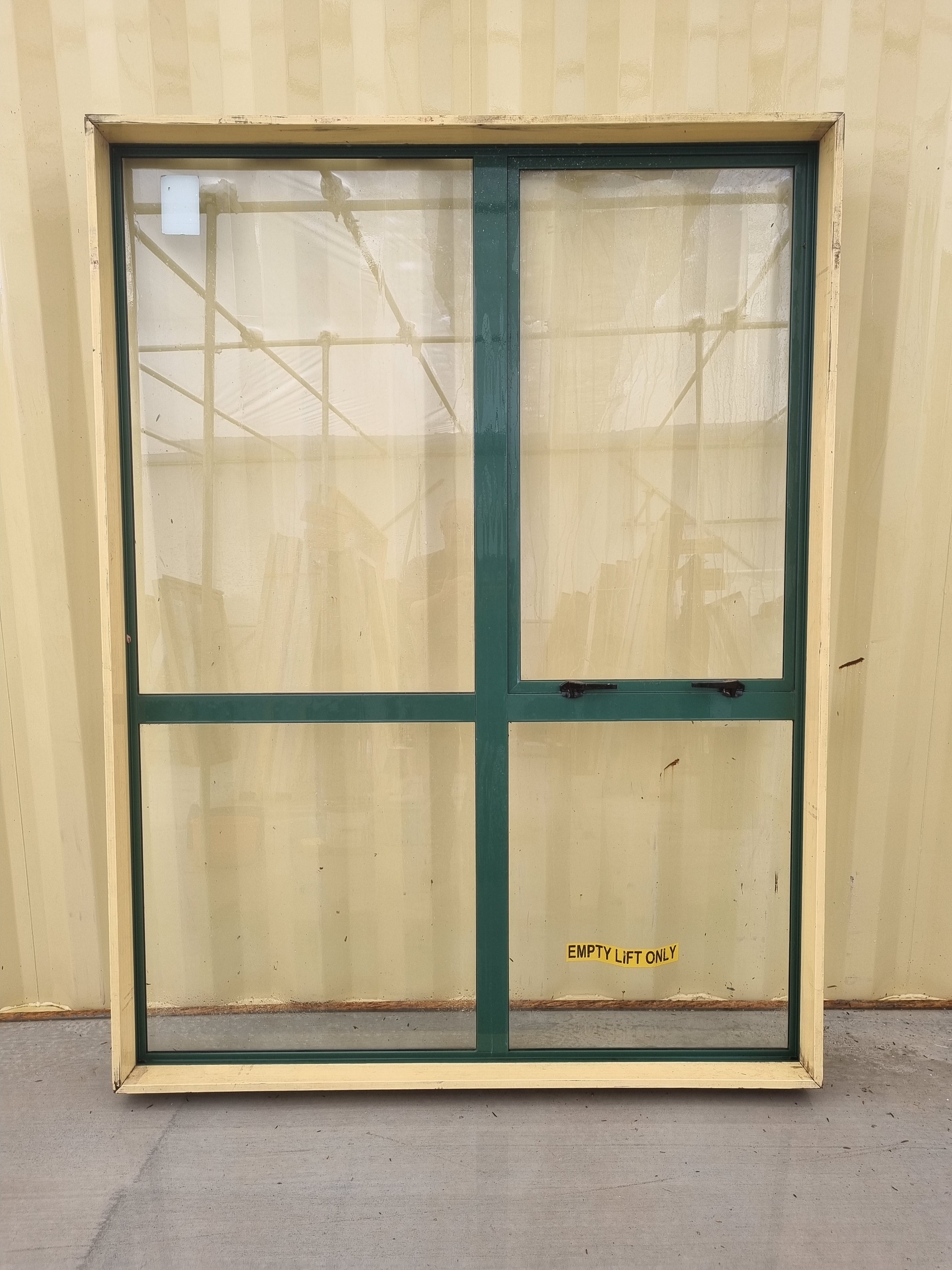 Aluminium Window Green 1500 W  x 2000 H [#1143] Joinery Recycle
