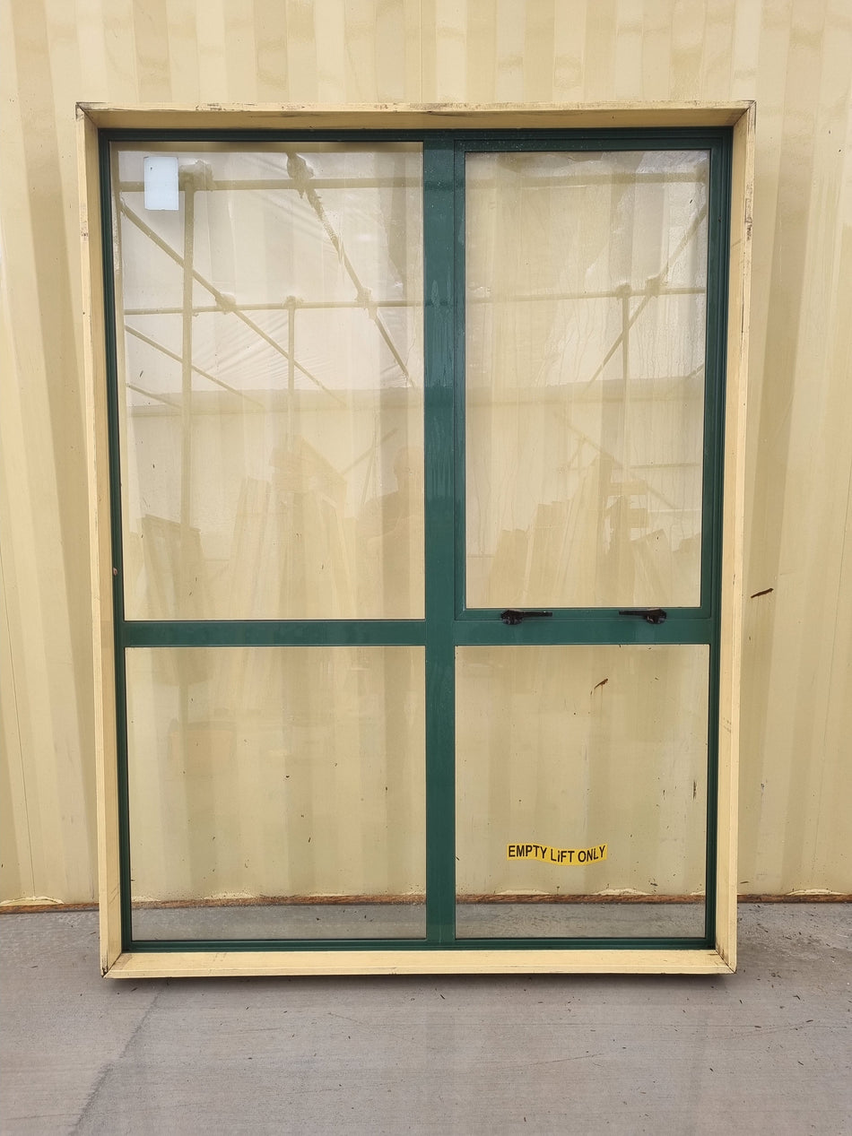 Aluminium Window Green 1500 W  x 2000 H [#1143] Joinery Recycle