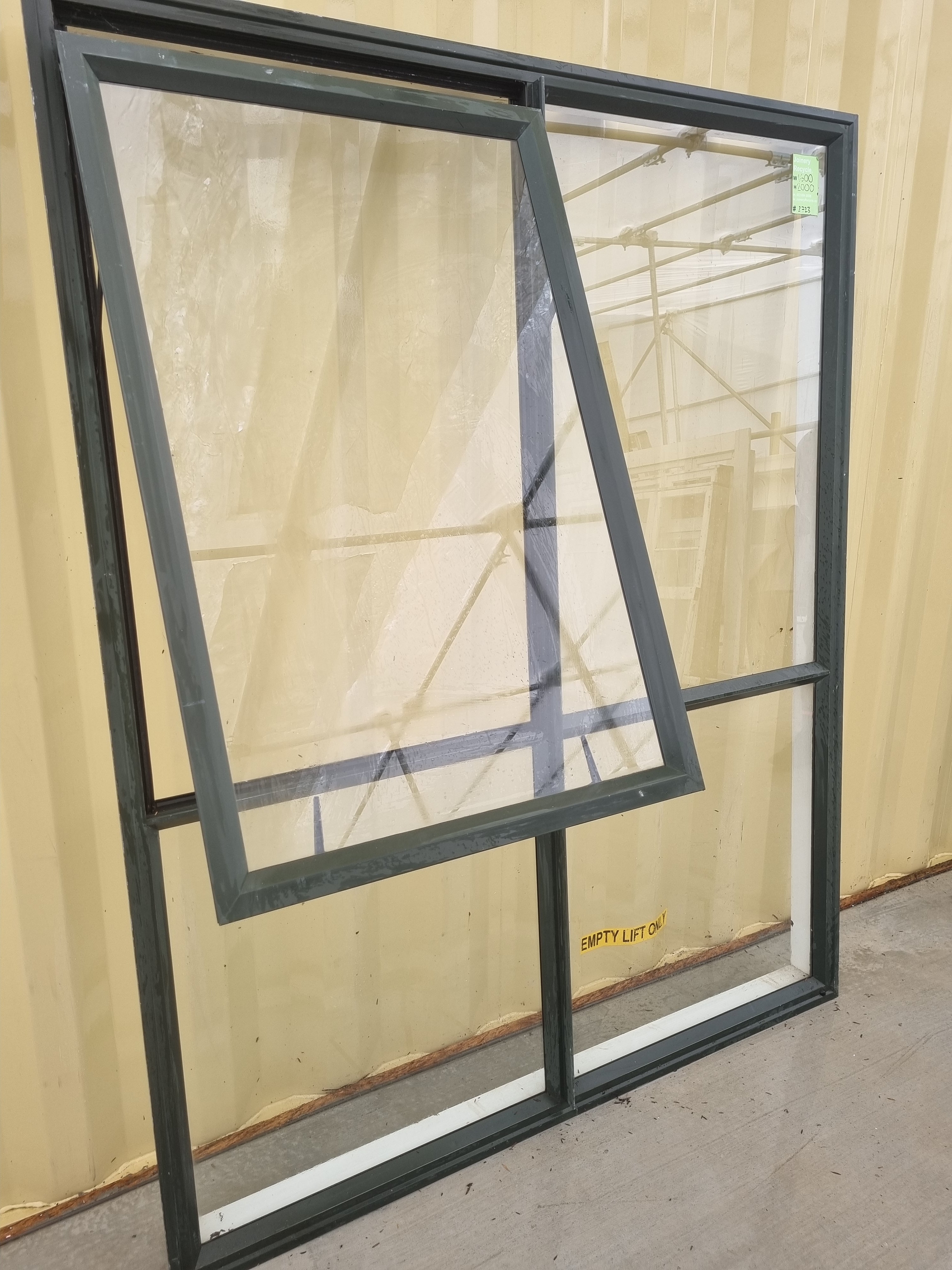 Aluminium Window Karaka Green 1600 W  x 2000 H [#2723] Joinery Recycle