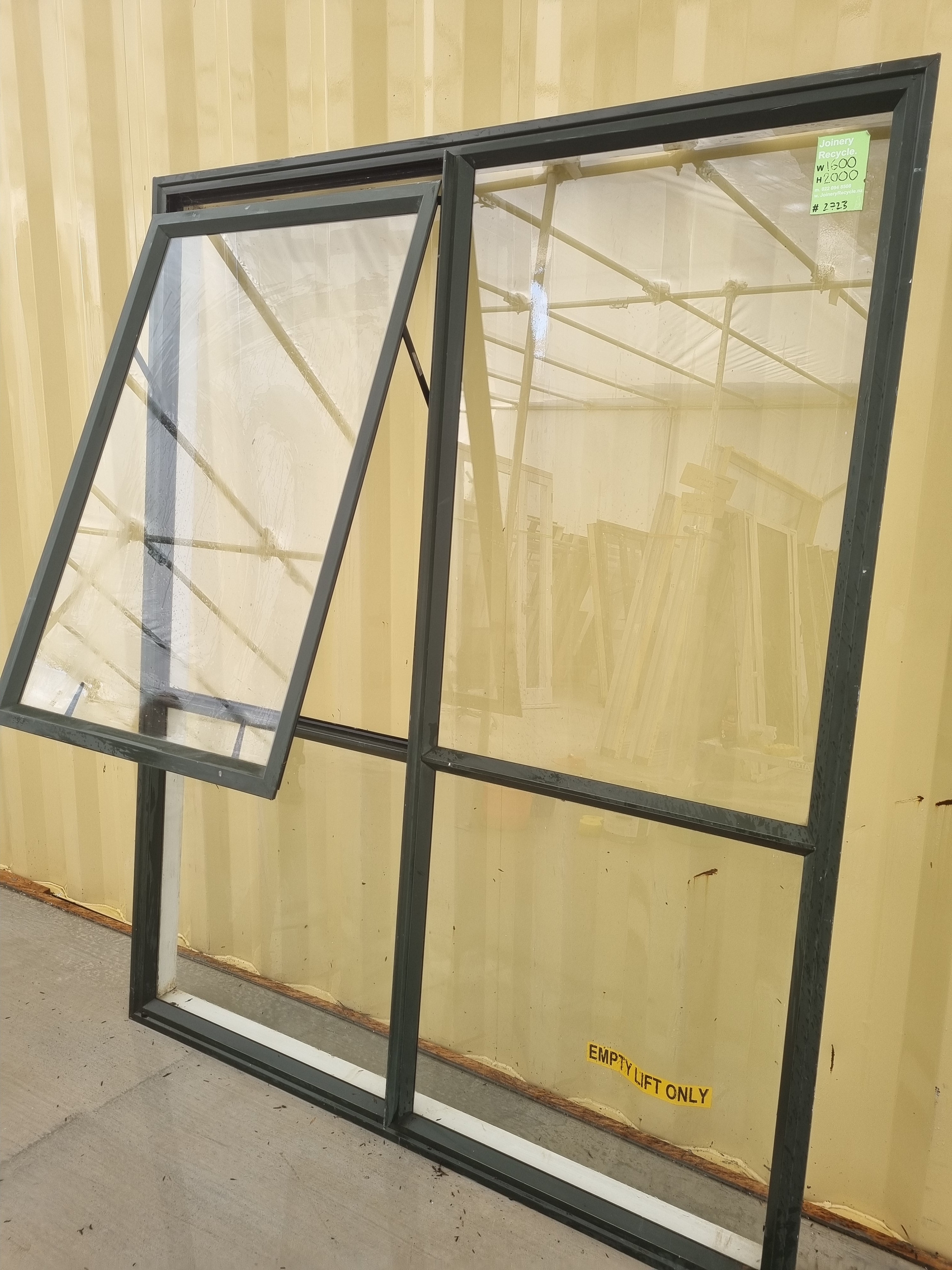 Aluminium Window Karaka Green 1600 W  x 2000 H [#2723] Joinery Recycle