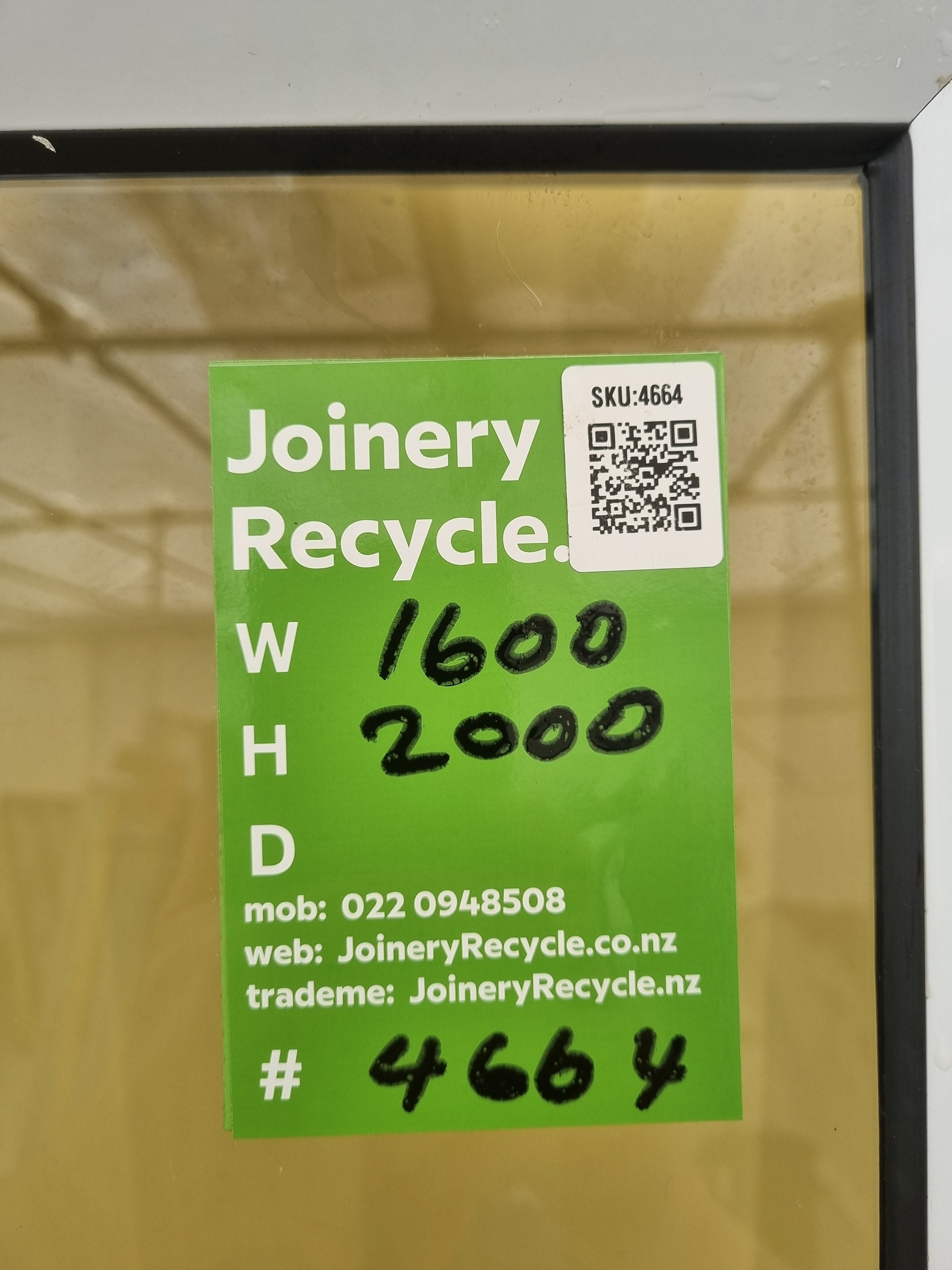 Aluminium Window White  1600 W  x 2000 H  [#4664] Joinery Recycle