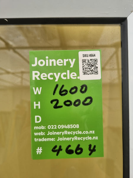Aluminium Window White  1600 W  x 2000 H  [#4664] Joinery Recycle