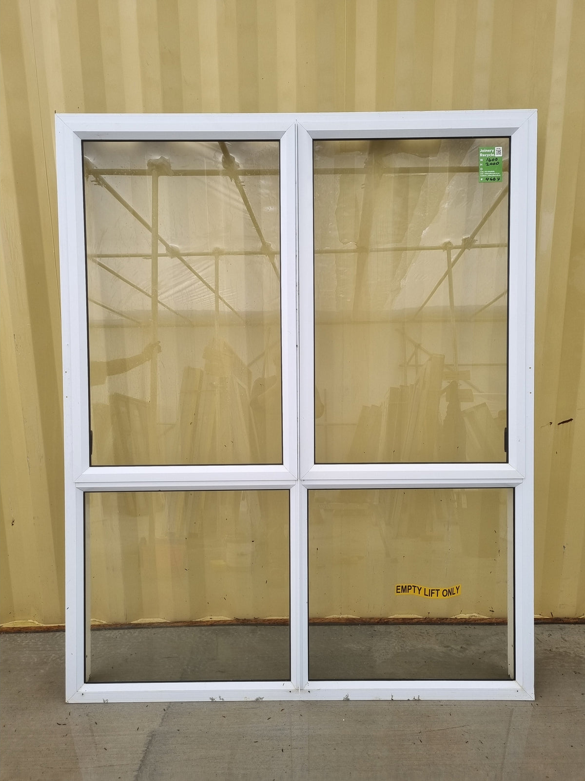 Aluminium Window White  1600 W  x 2000 H  [#4664] Joinery Recycle