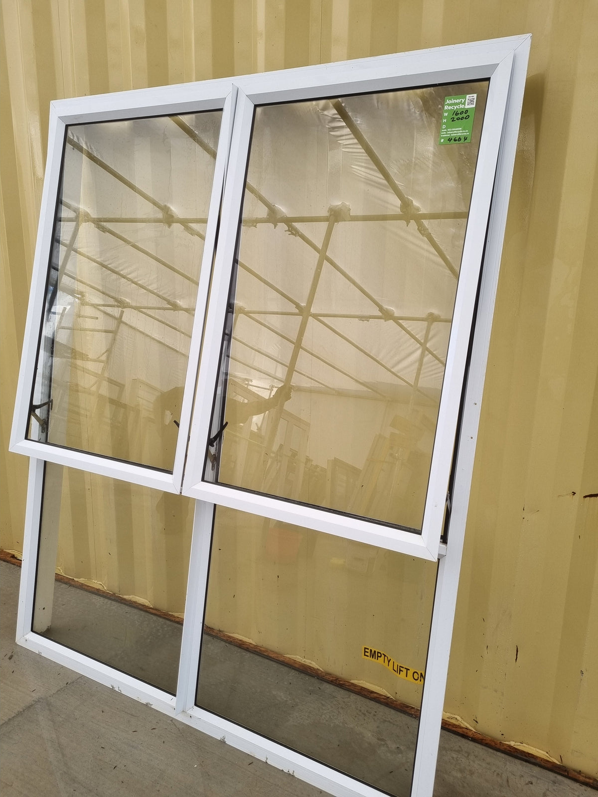 Aluminium Window White  1600 W  x 2000 H  [#4664] Joinery Recycle