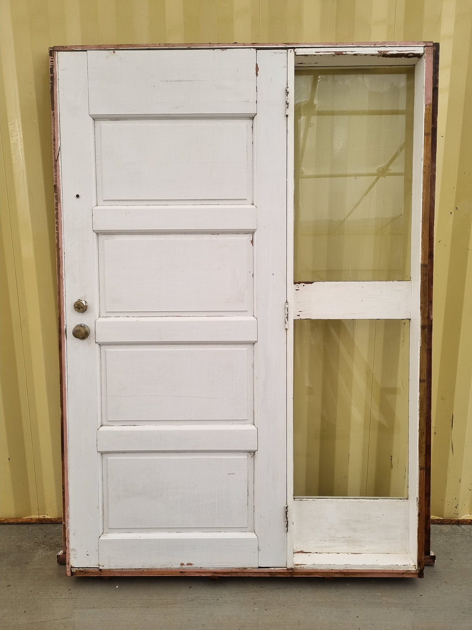 Solid Wood Entrance Door with Sidelight  1440 W x 2100 H [#3180] Joinery Recycle