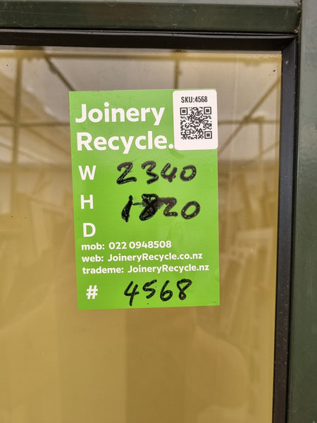 Sliding Aluminium Window Karaka Green  2340 W  x  1820 H [#4568] Joinery Recycle