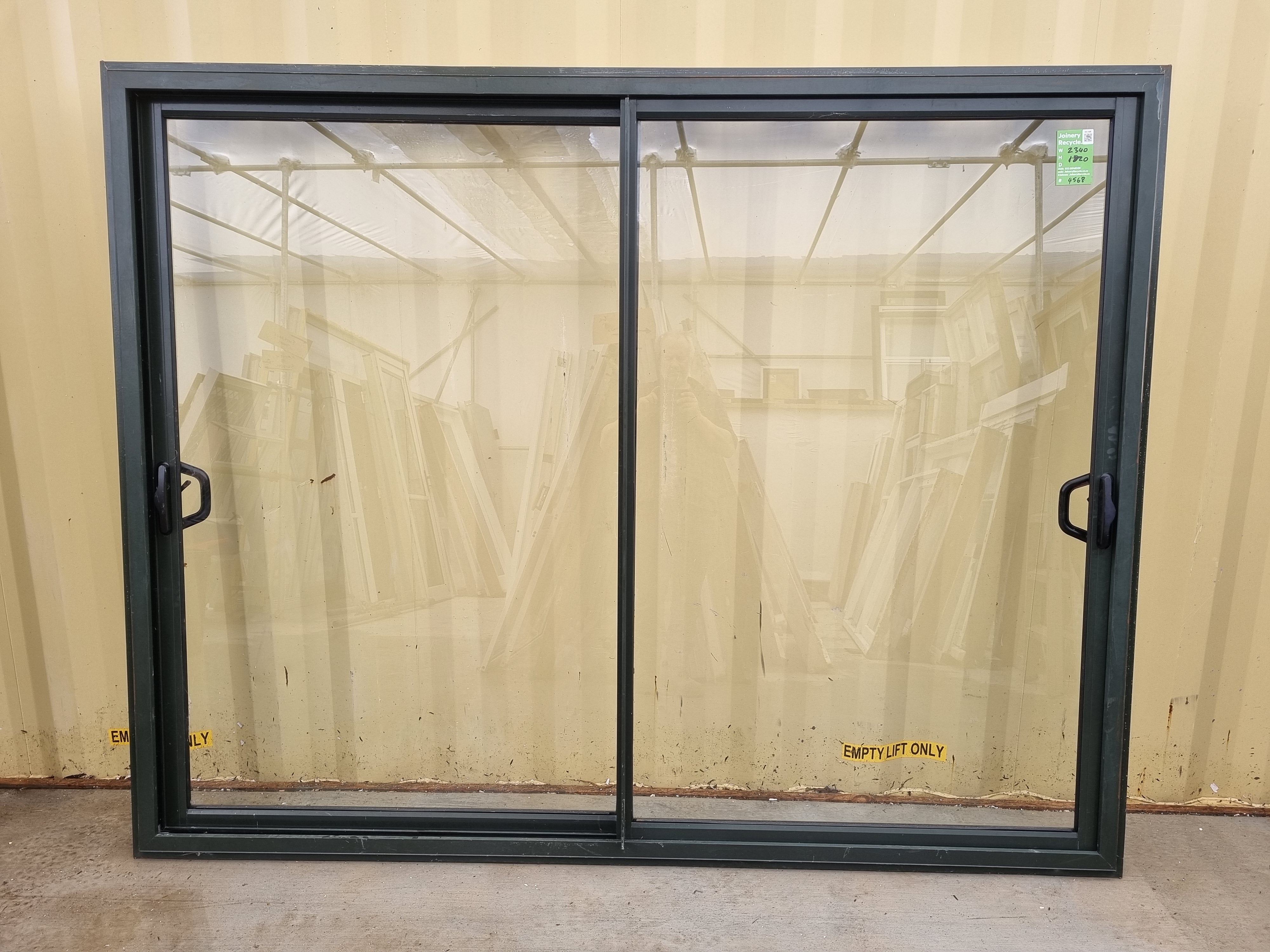 Sliding Aluminium Window Karaka Green  2340 W  x  1820 H [#4568] Joinery Recycle