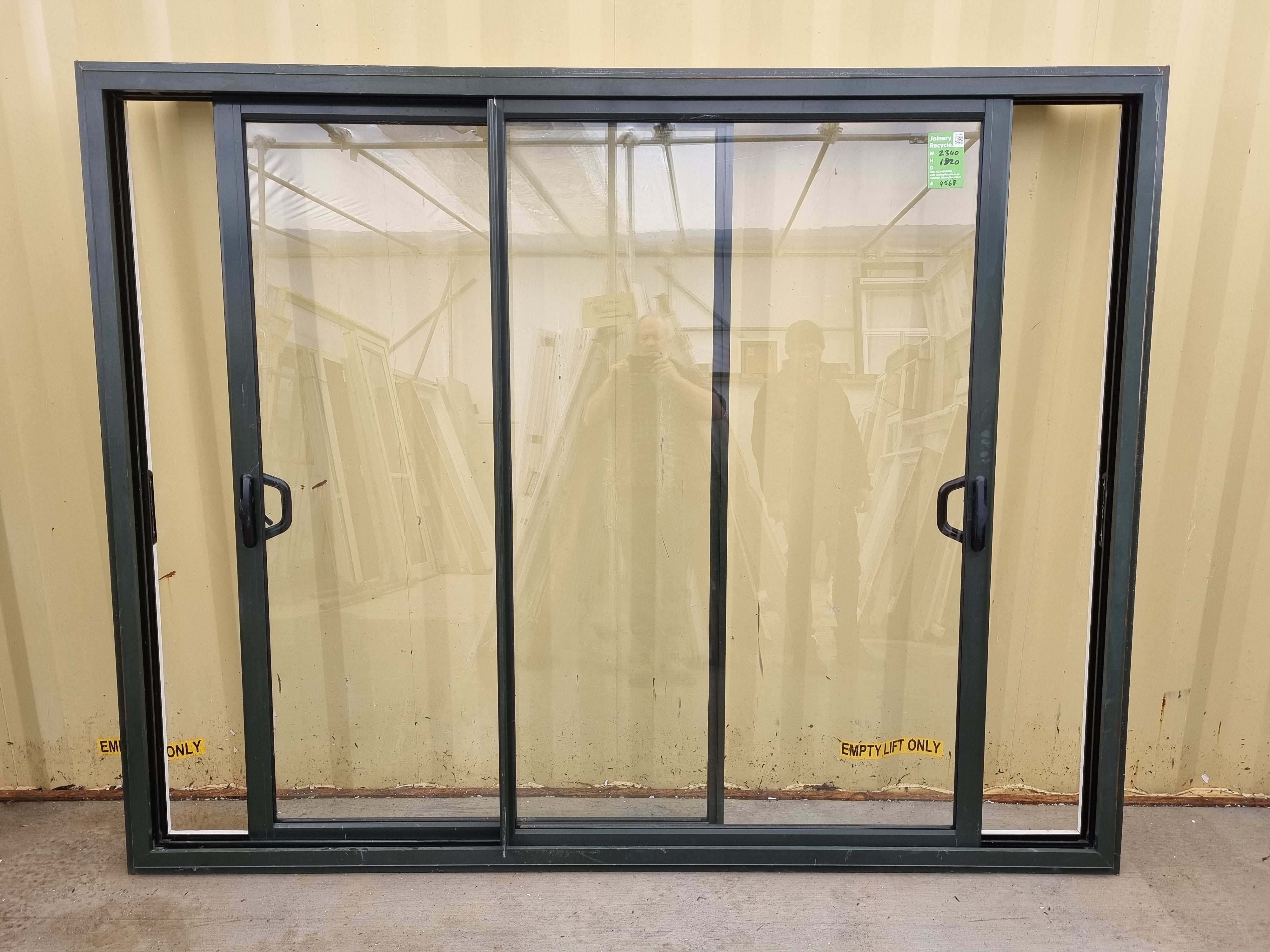 Sliding Aluminium Window Karaka Green  2340 W  x  1820 H [#4568] Joinery Recycle