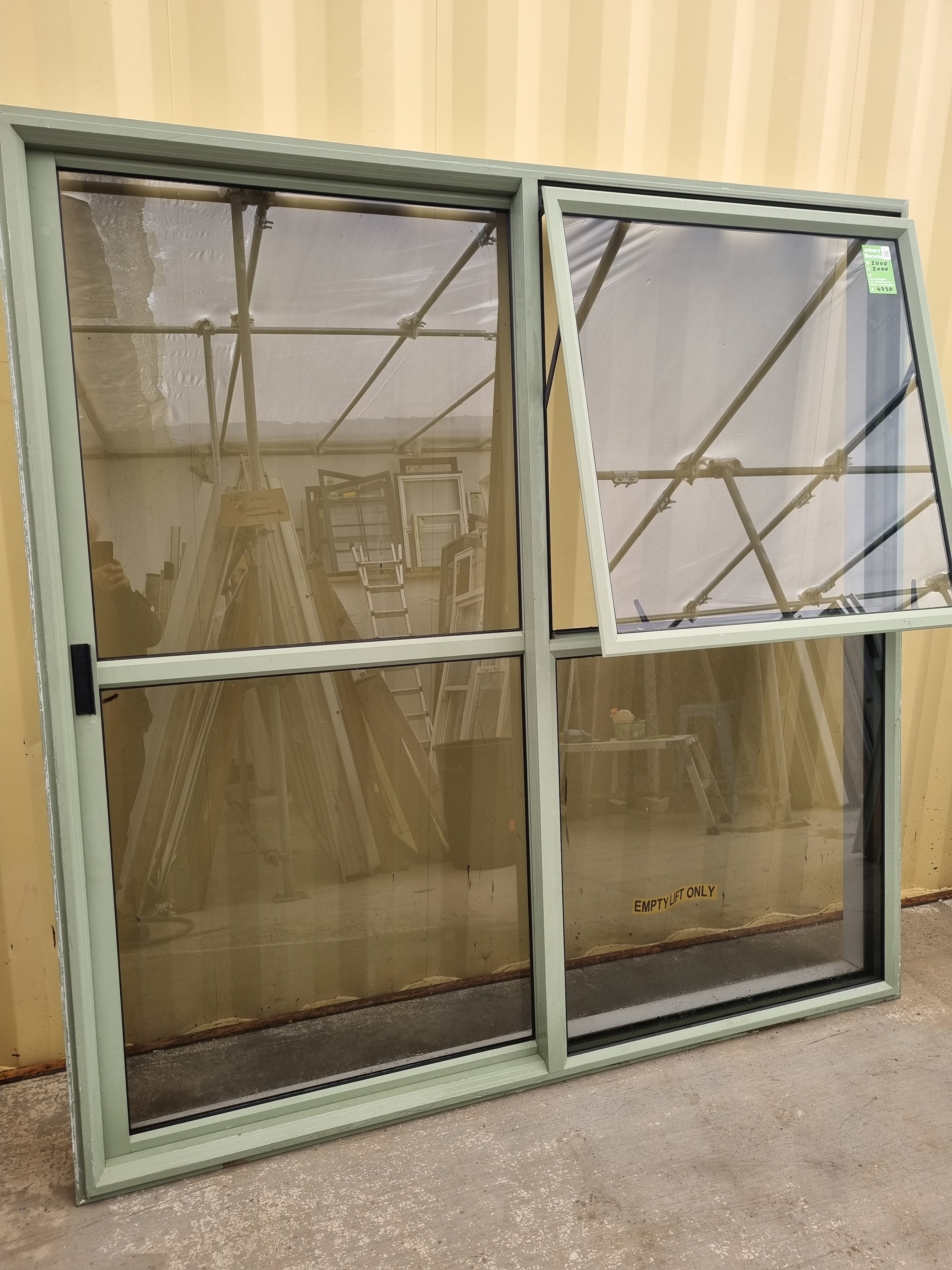 Ranch Slider Green 2000  W x  2000 H [#4720 SF] Joinery Recycle