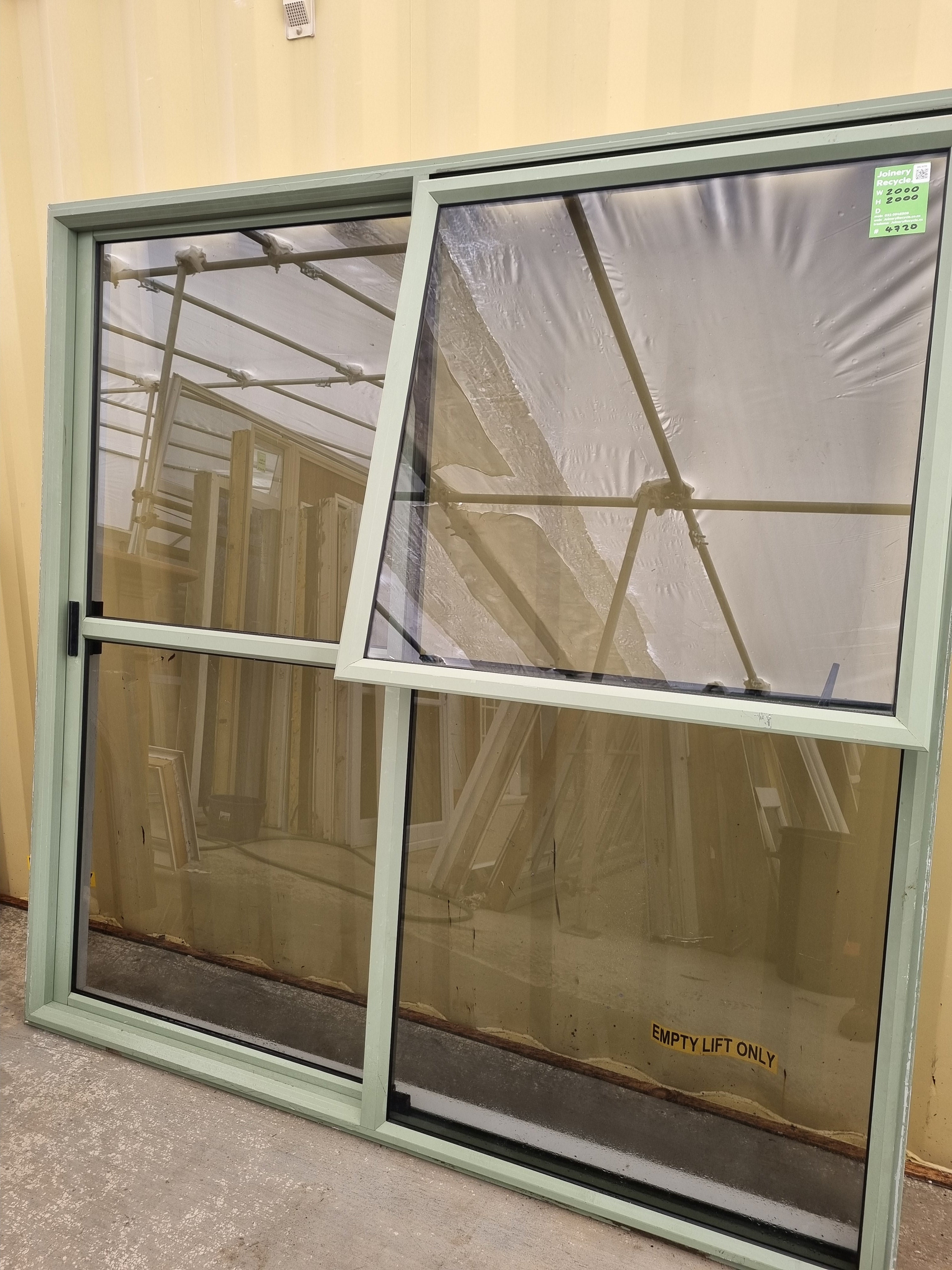 Ranch Slider Green 2000  W x  2000 H [#4720 SF] Joinery Recycle