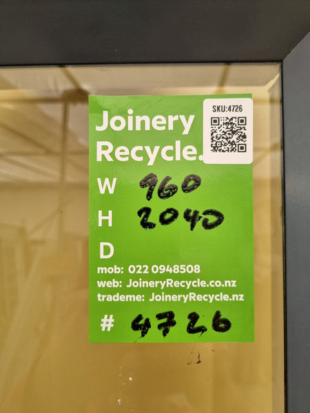 Aluminium Window Grey  960 W  x 2040 H [#4726] Joinery Recycle