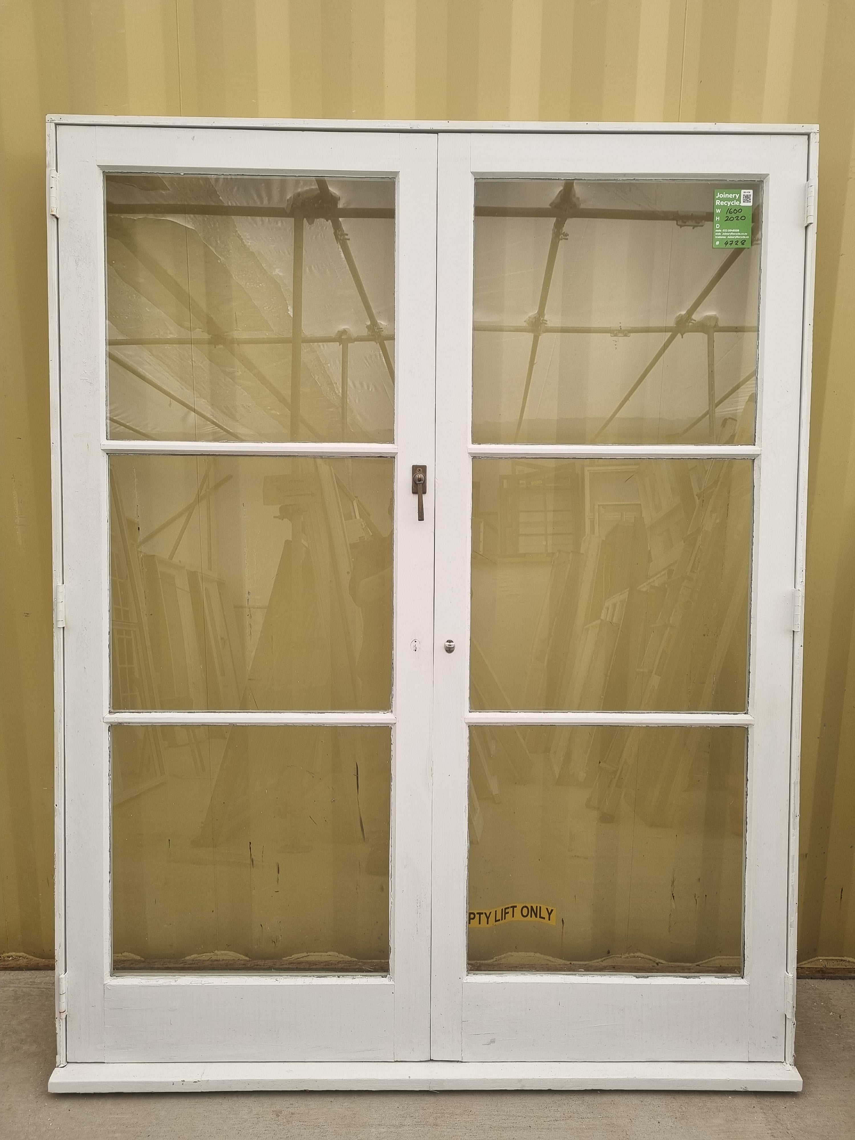 Wood and Glass French Doors 1600 W x 2020 H [#4728] Joinery Recycle