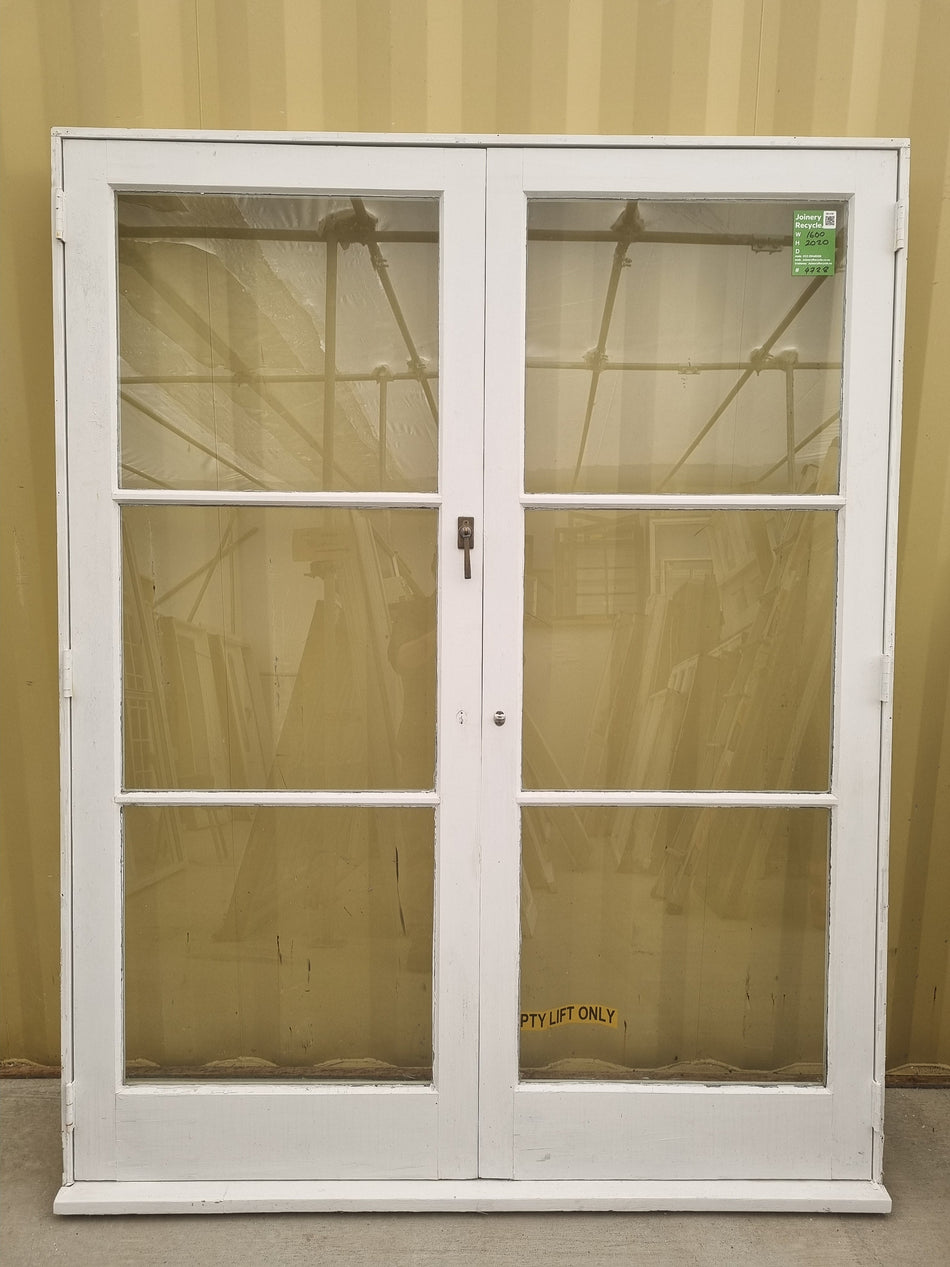 Wood and Glass French Doors 1600 W x 2020 H [#4728] Joinery Recycle
