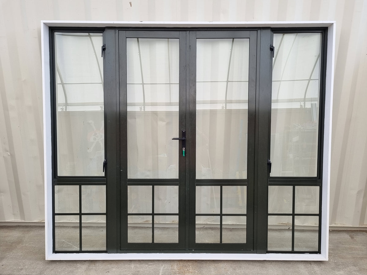 Aluminium French Door with Side Lights  2400 W x 2000 H [#4730 SF]) Joinery Recycle