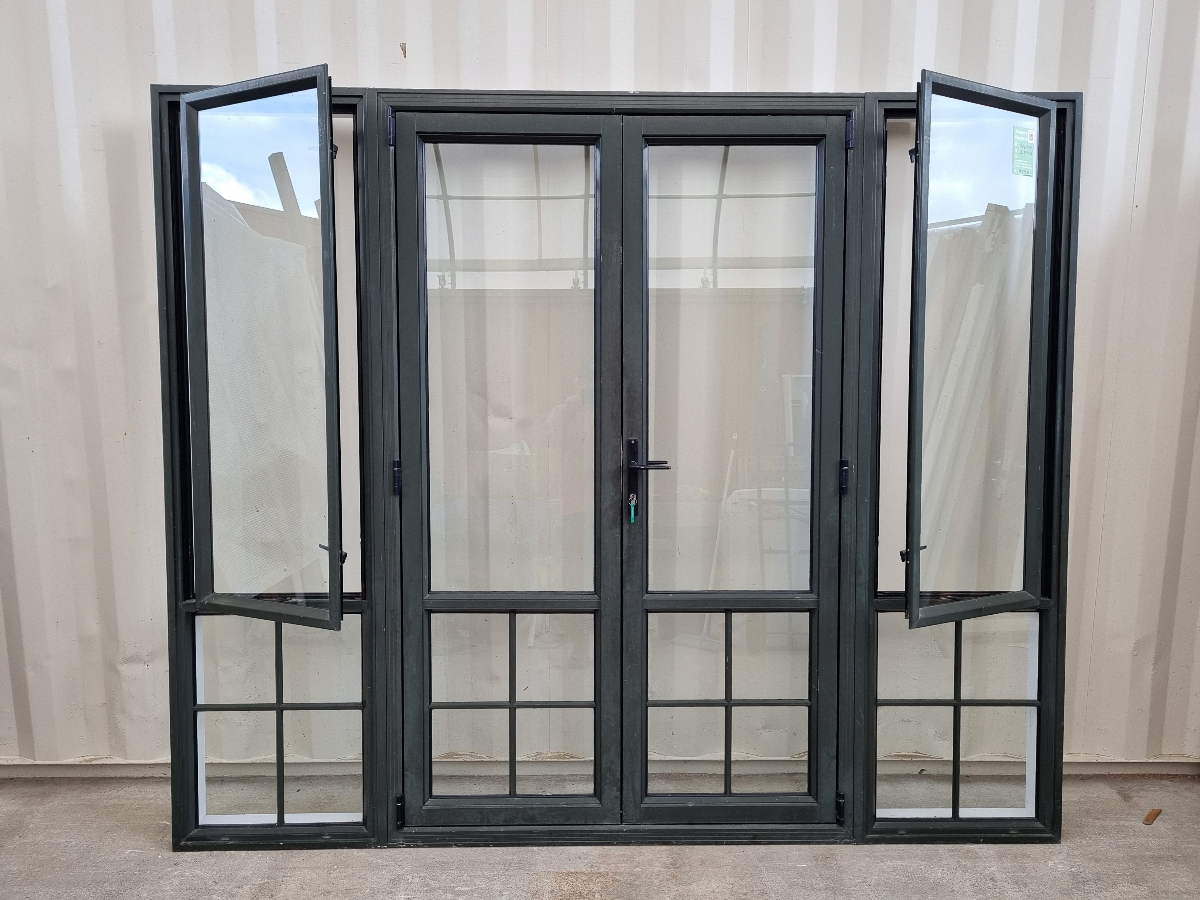 Aluminium French Door with Side Lights  2400 W x 2000 H [#4730 SF]) Joinery Recycle