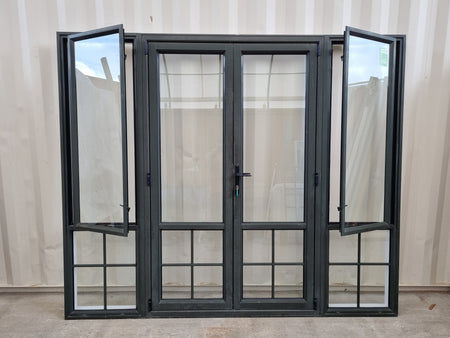 Aluminium French Door with Side Lights  2400 W x 2000 H [#4730 SF]) Joinery Recycle