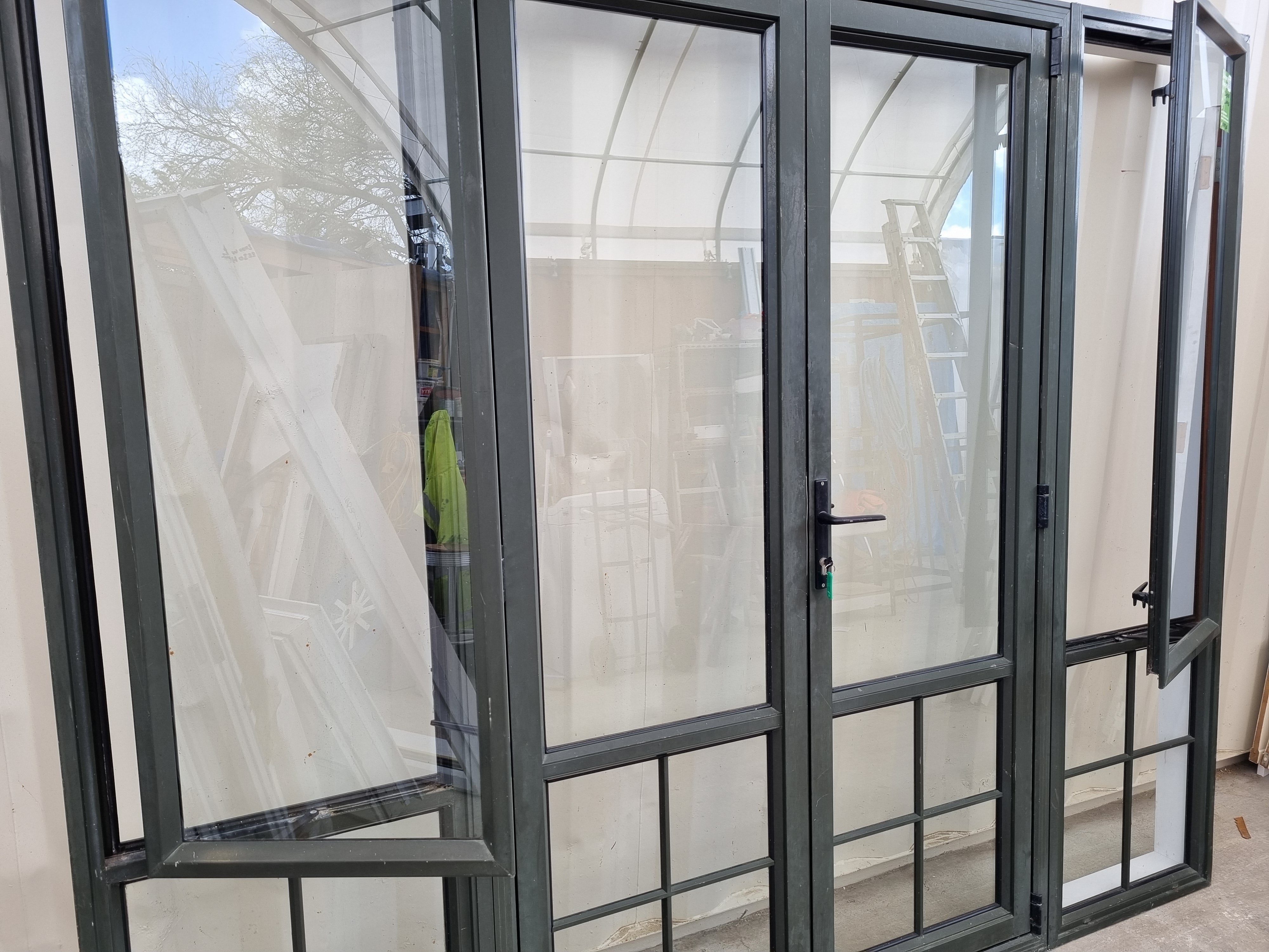 Aluminium French Door with Side Lights  2400 W x 2000 H [#4730 SF]) Joinery Recycle