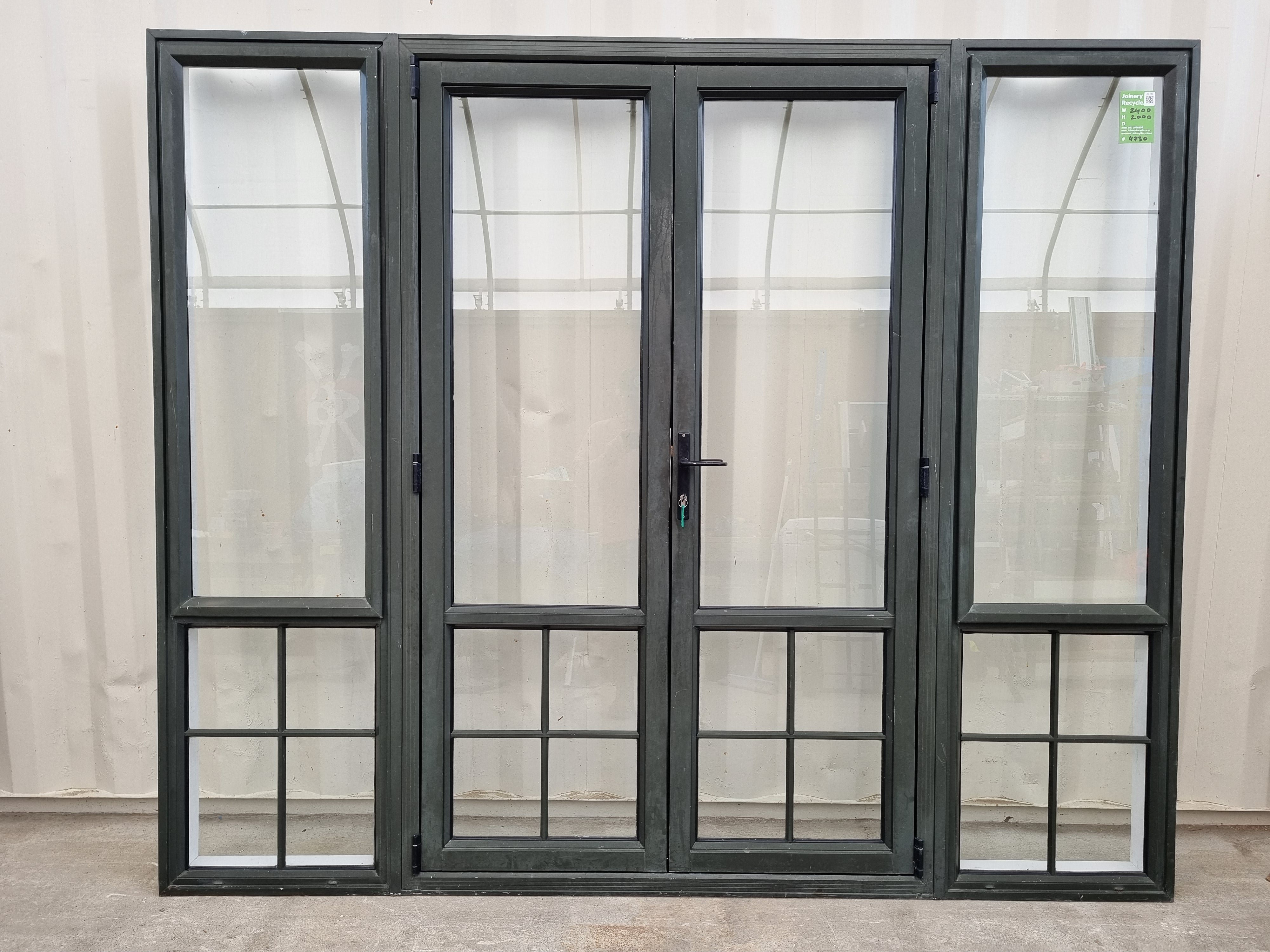 Aluminium French Door with Side Lights  2400 W x 2000 H [#4730 SF]) Joinery Recycle