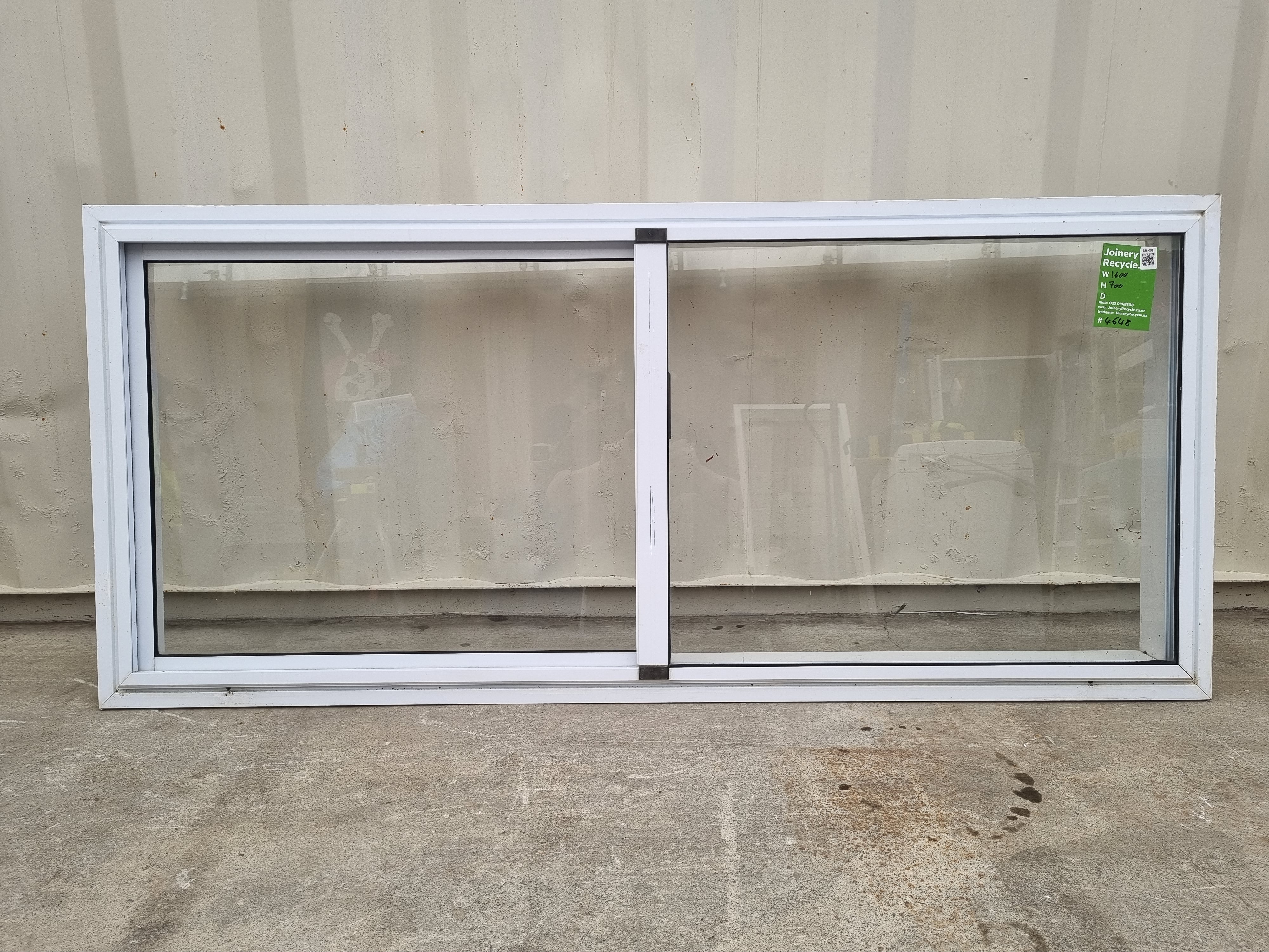 Sliding Aluminium Window White   1600 W  x  700 H  [#4648] Joinery Recycle