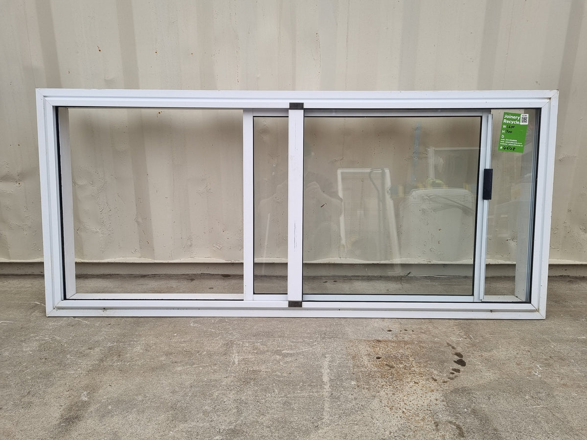 Sliding Aluminium Window White   1600 W  x  700 H  [#4648] Joinery Recycle