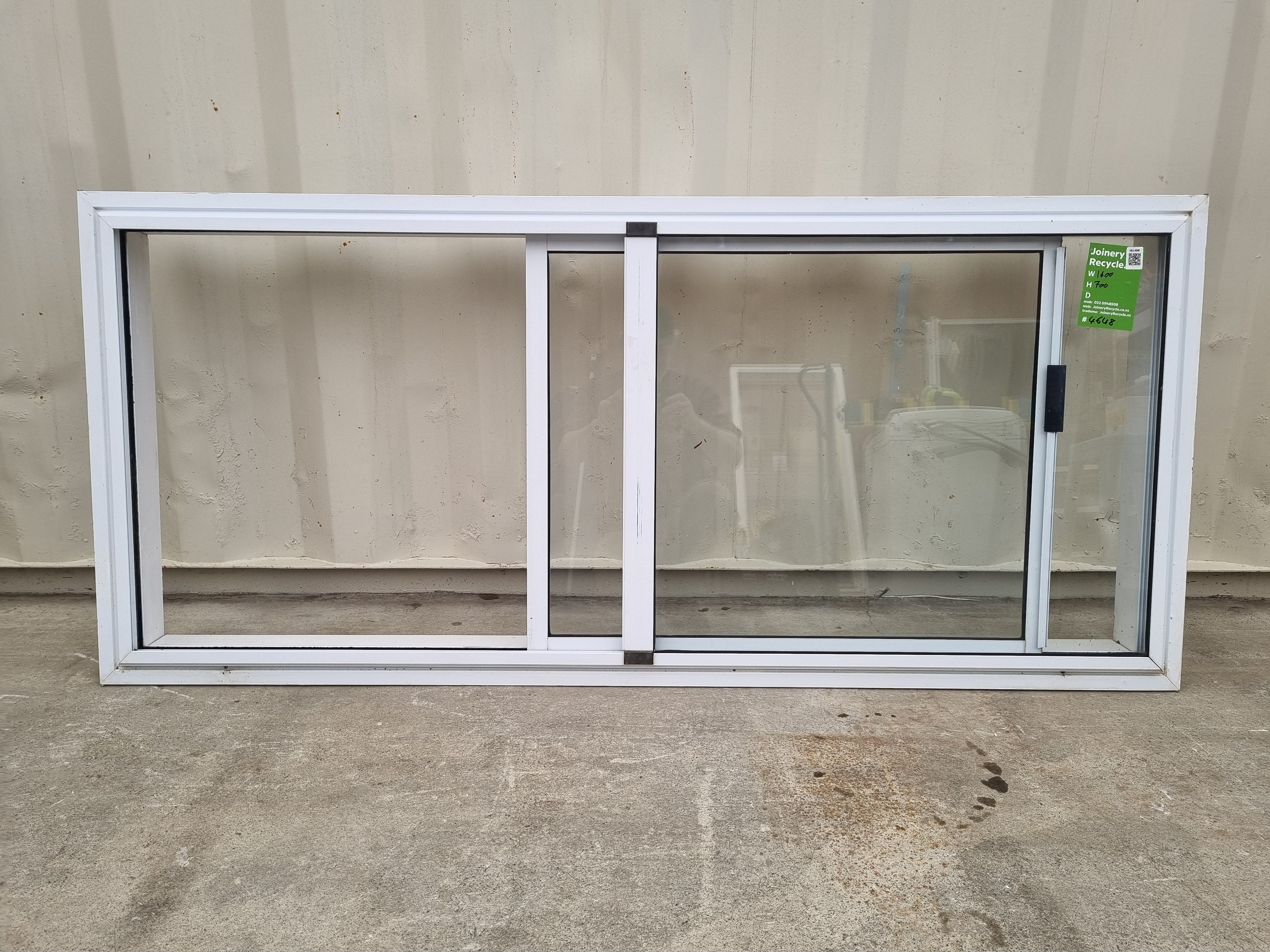 Sliding Aluminium Window White   1600 W  x  700 H  [#4648] Joinery Recycle