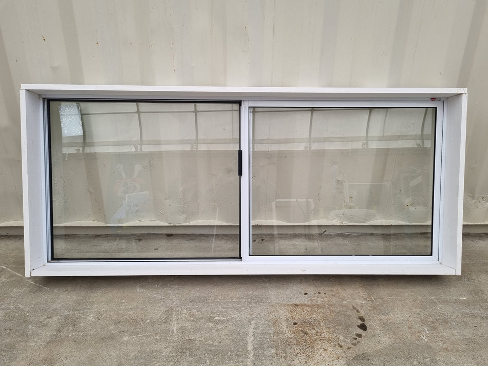 Sliding Aluminium Window White   1600 W  x  700 H  [#4648] Joinery Recycle
