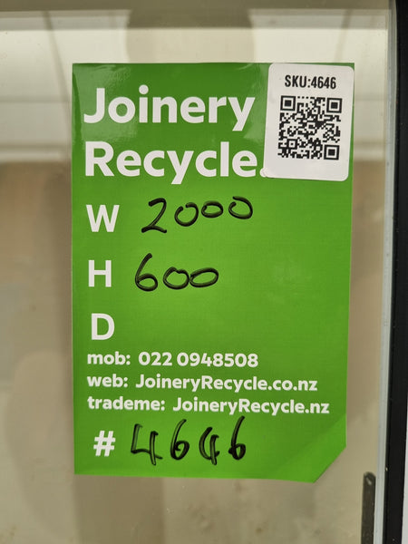 Sliding Aluminium Window White   2000 W  x  600 H  [#4646] Joinery Recycle