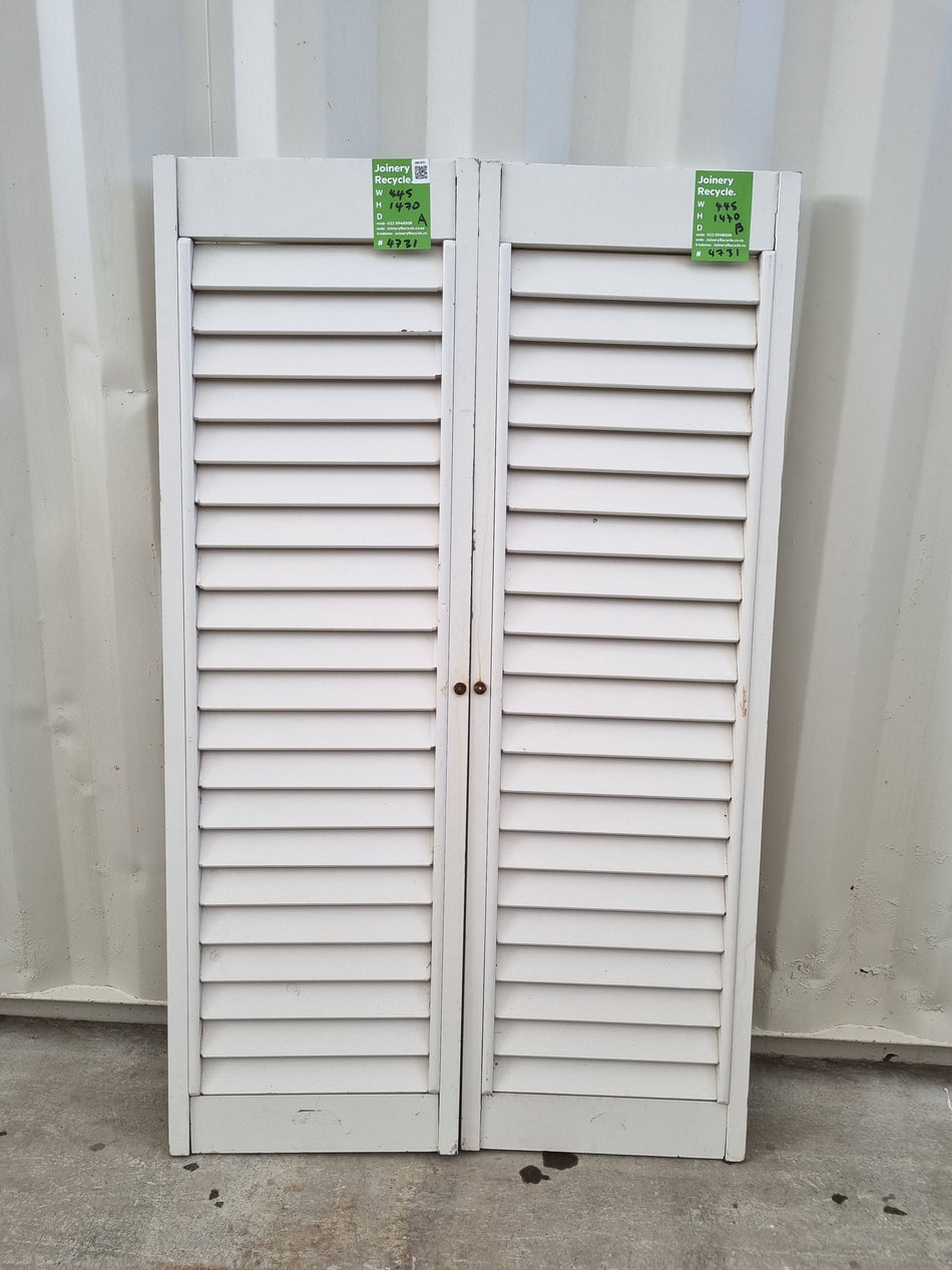 Interior Wooden Shutters  890 W x 1470 H  [#4731] Joinery Recycle