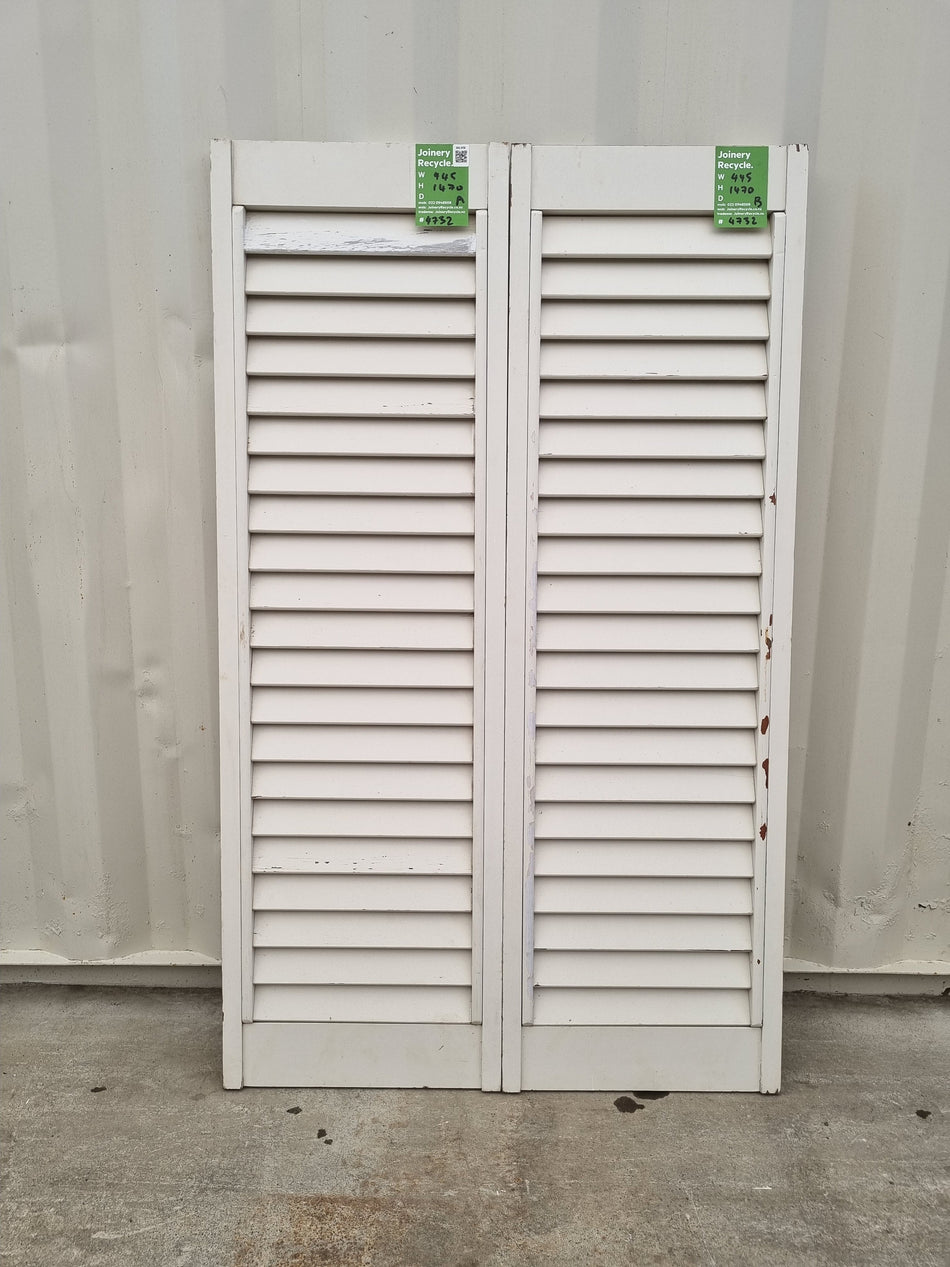 Interior Wooden Shutters  890 W x 1470 H  [#4732] Joinery Recycle