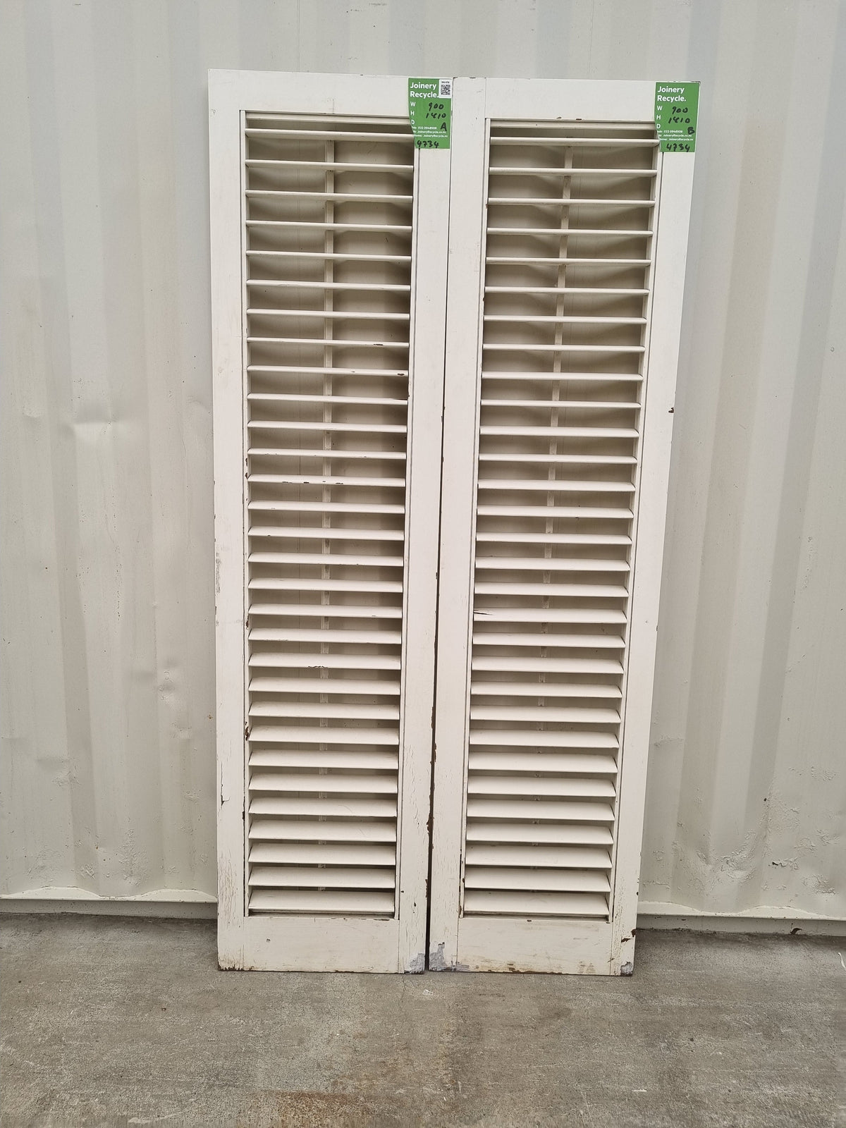 Interior Wooden Shutters 900 W x 1810 H  [#4734] Joinery Recycle