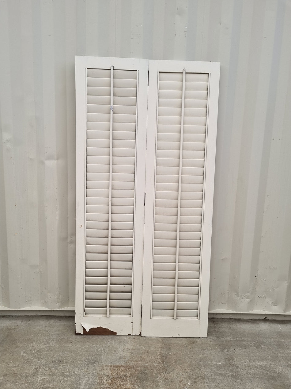 Interior Wooden Shutters 900 W x 1810 H  [#4734] Joinery Recycle