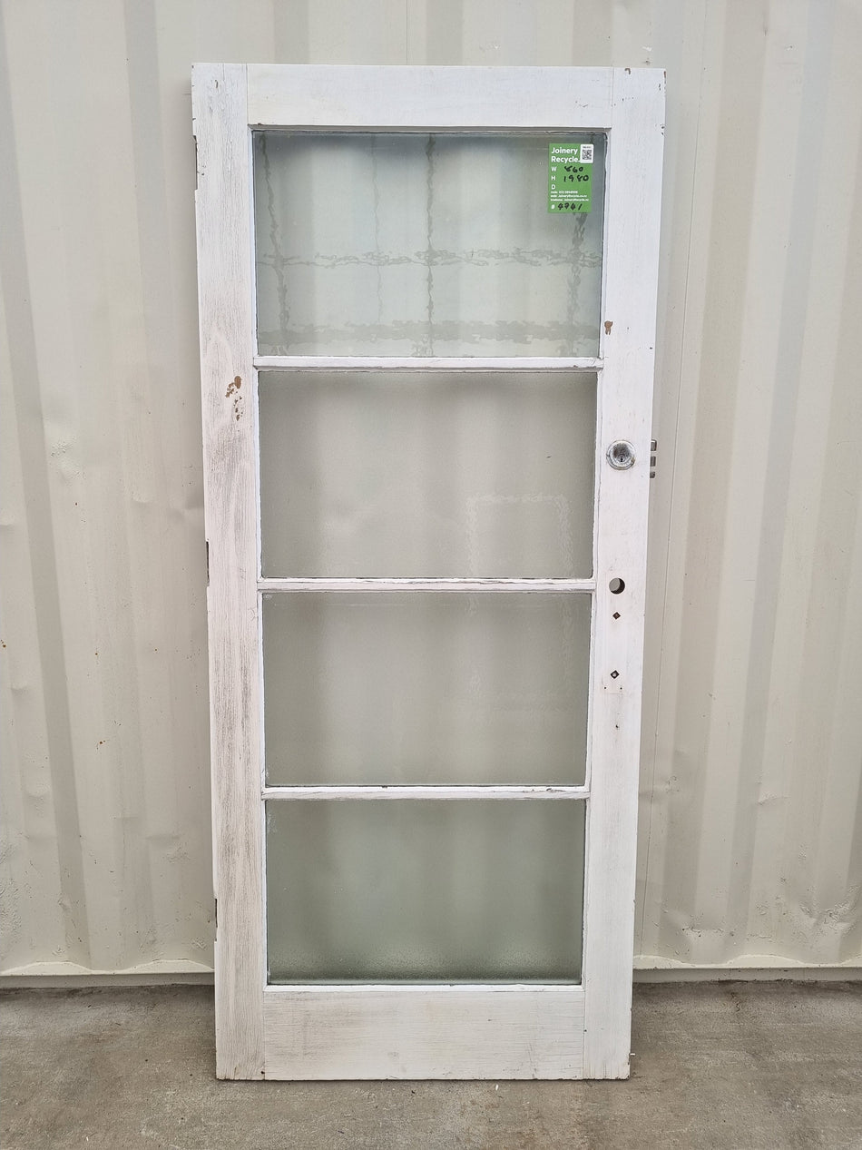 Wood and Glass Single Door Leaf 860 W x 1980 H [#4741] Joinery Recycle