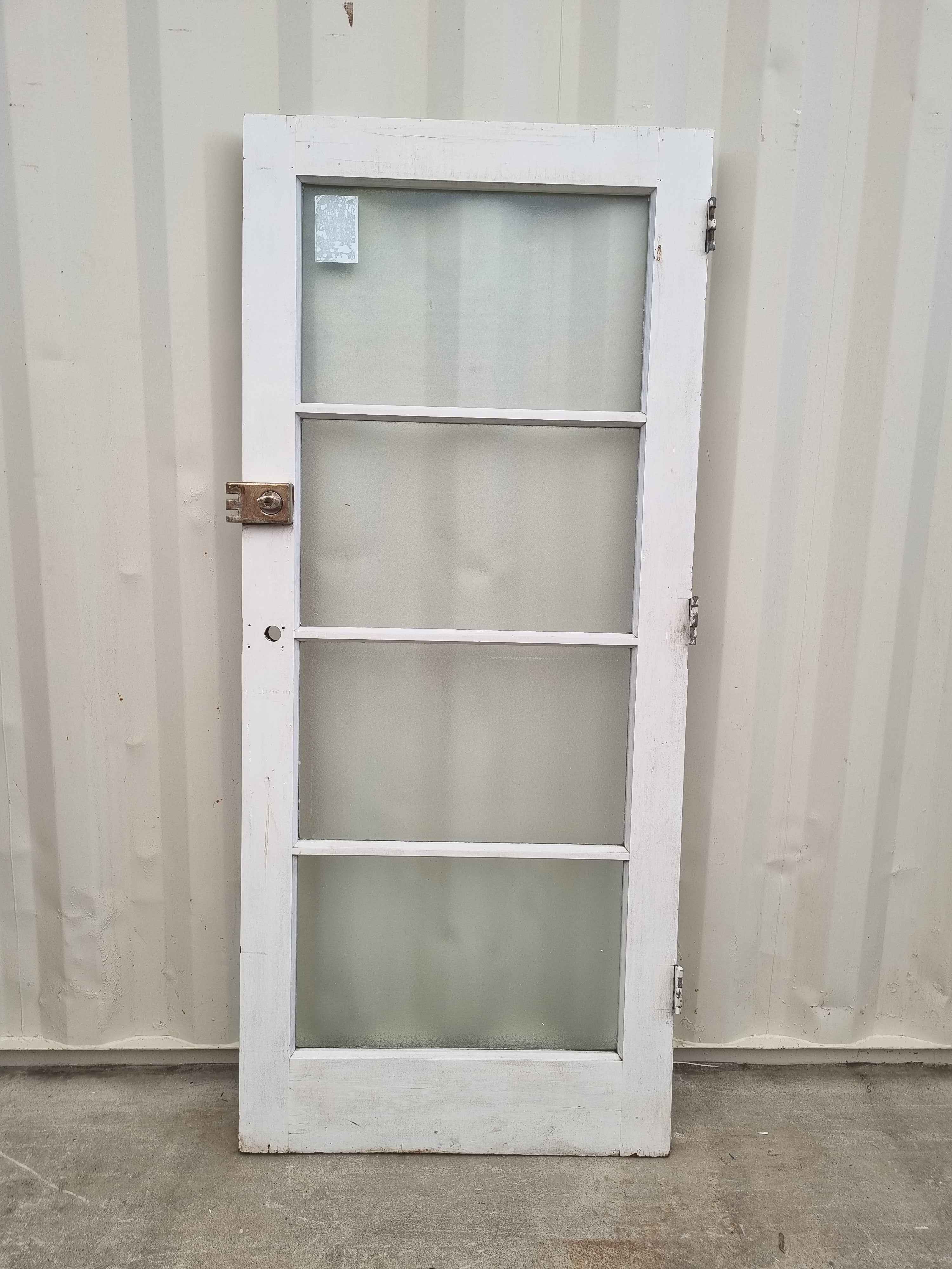 Wood and Glass Single Door Leaf 860 W x 1980 H [#4741] Joinery Recycle