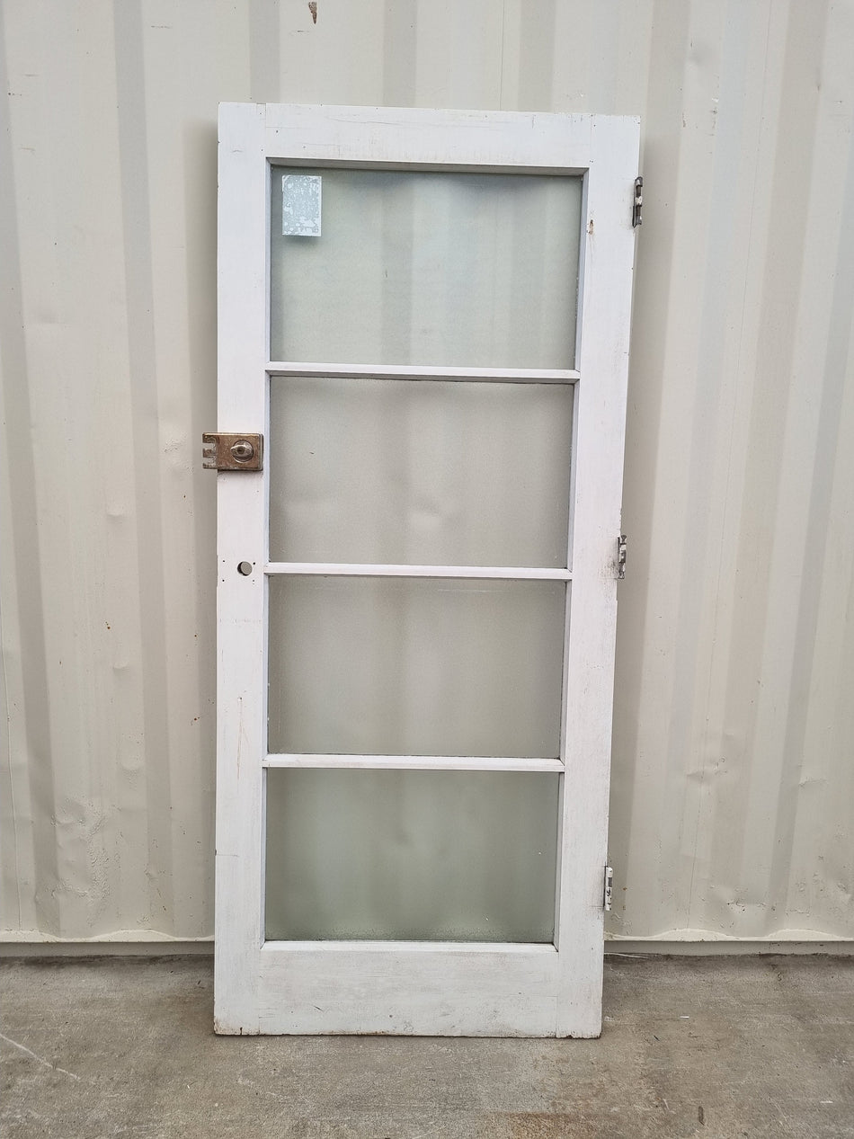 Wood and Glass Single Door Leaf 860 W x 1980 H [#4741] Joinery Recycle
