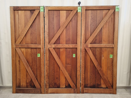 Cedar Bifold Barn Doors  2600 W x 2150 H [# 4743] Joinery Recycle
