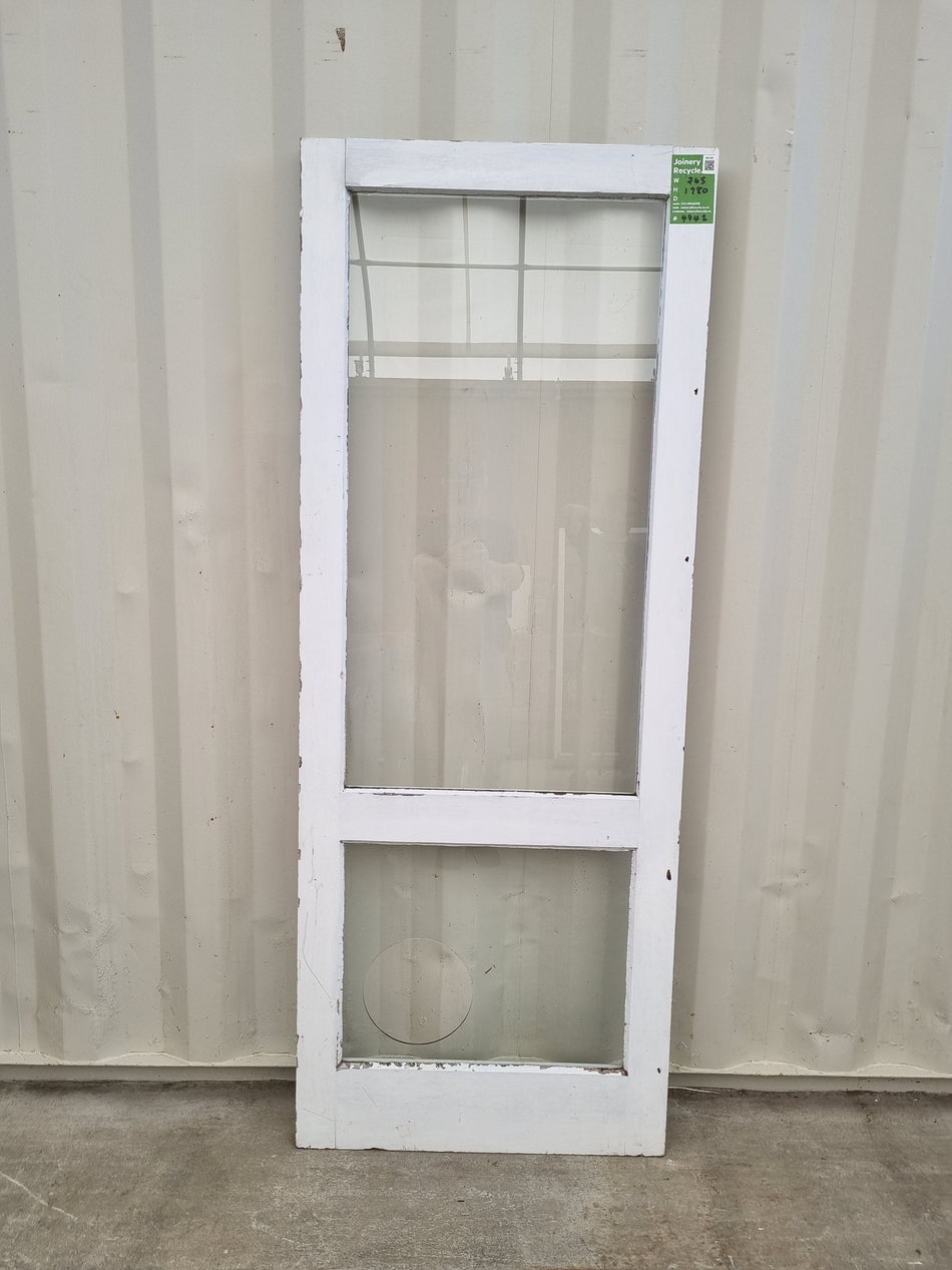 Wood and Glass Single Door Leaf 765 W x 1980 H [#4742] Joinery Recycle