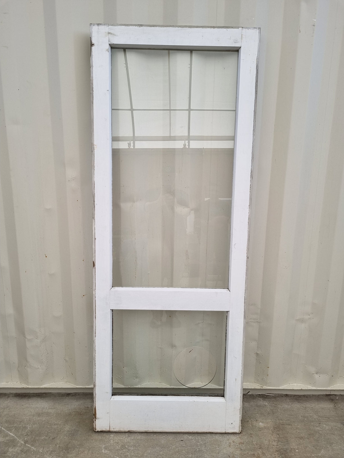 Wood and Glass Single Door Leaf 765 W x 1980 H [#4742] Joinery Recycle
