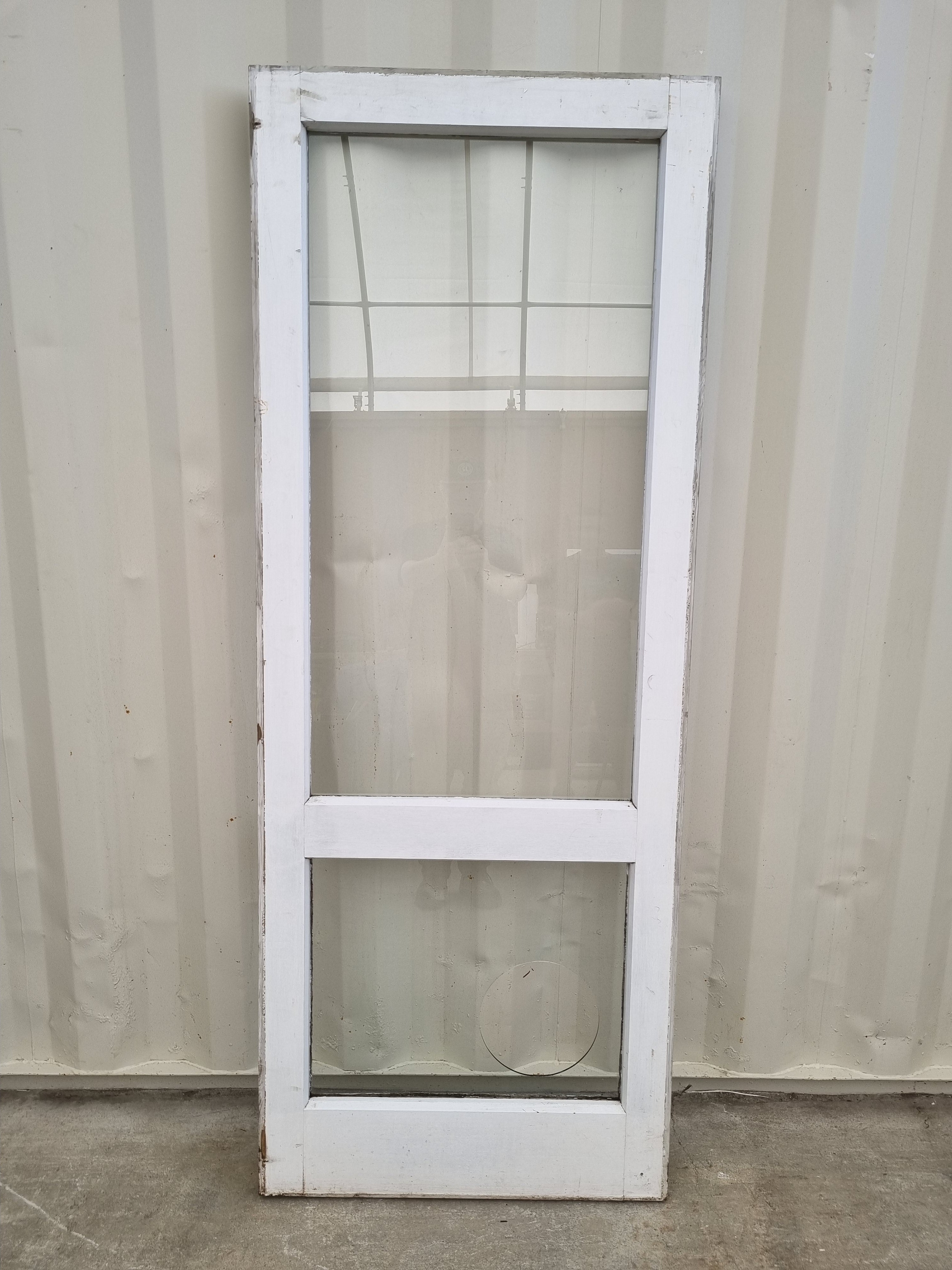 Wood and Glass Single Door Leaf 765 W x 1980 H [#4742] Joinery Recycle