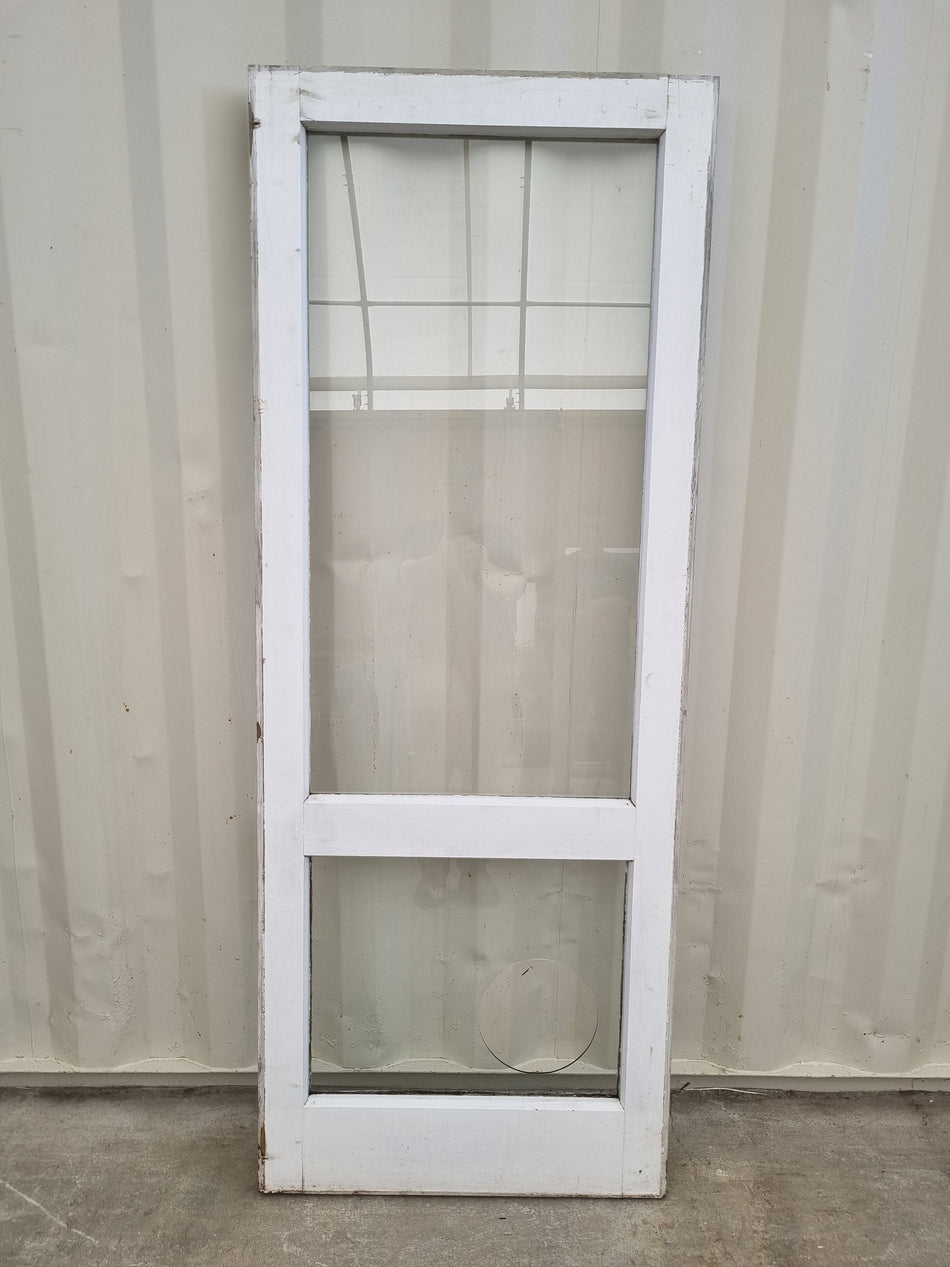 Wood and Glass Single Door Leaf 765 W x 1980 H [#4742] Joinery Recycle