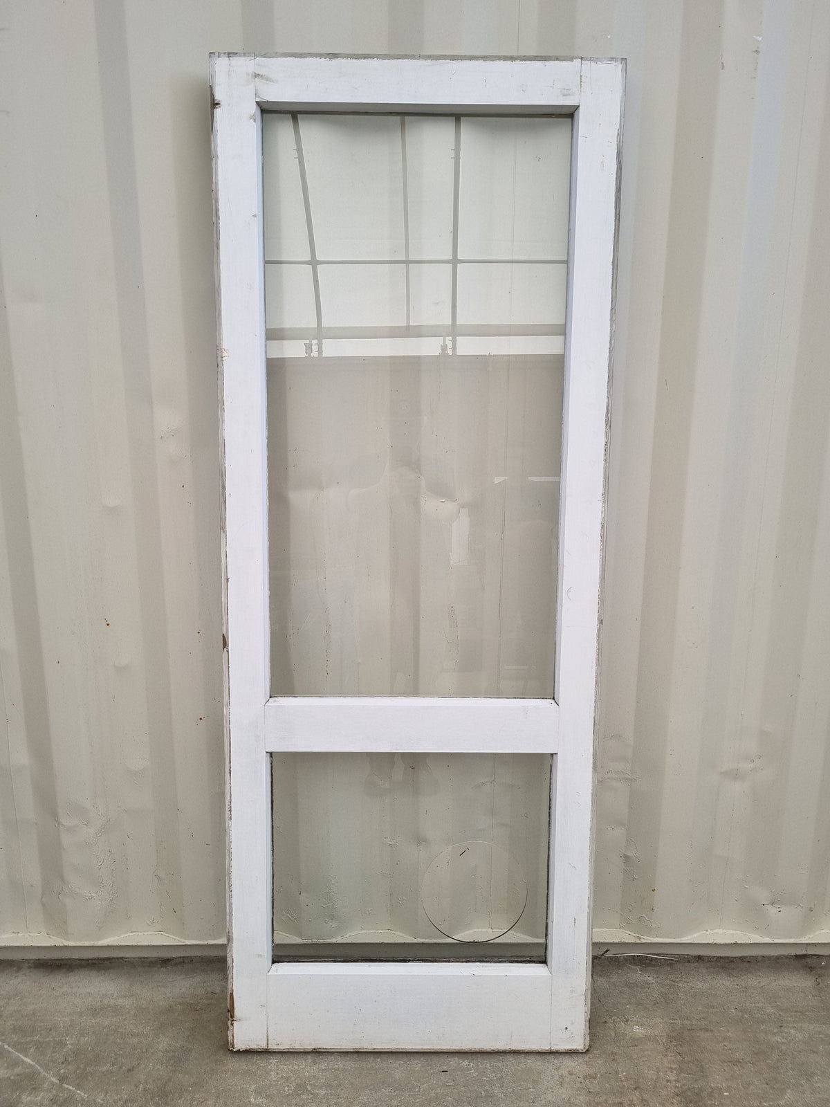 Wood and Glass Single Door Leaf 765 W x 1980 H [#4742] Joinery Recycle