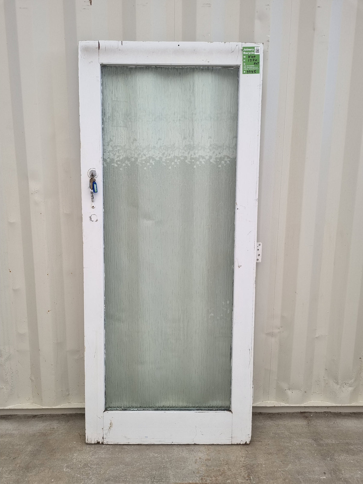 Wood and Glass Single Door Leaf 860 W x 1970 H [#4745] Joinery Recycle