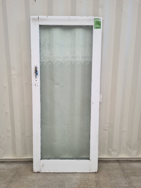 Wood and Glass Single Door Leaf 860 W x 1970 H [#4745] Joinery Recycle