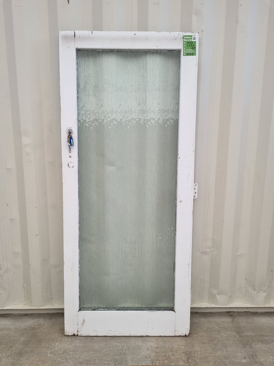 Wood and Glass Single Door Leaf 860 W x 1970 H [#4745] Joinery Recycle