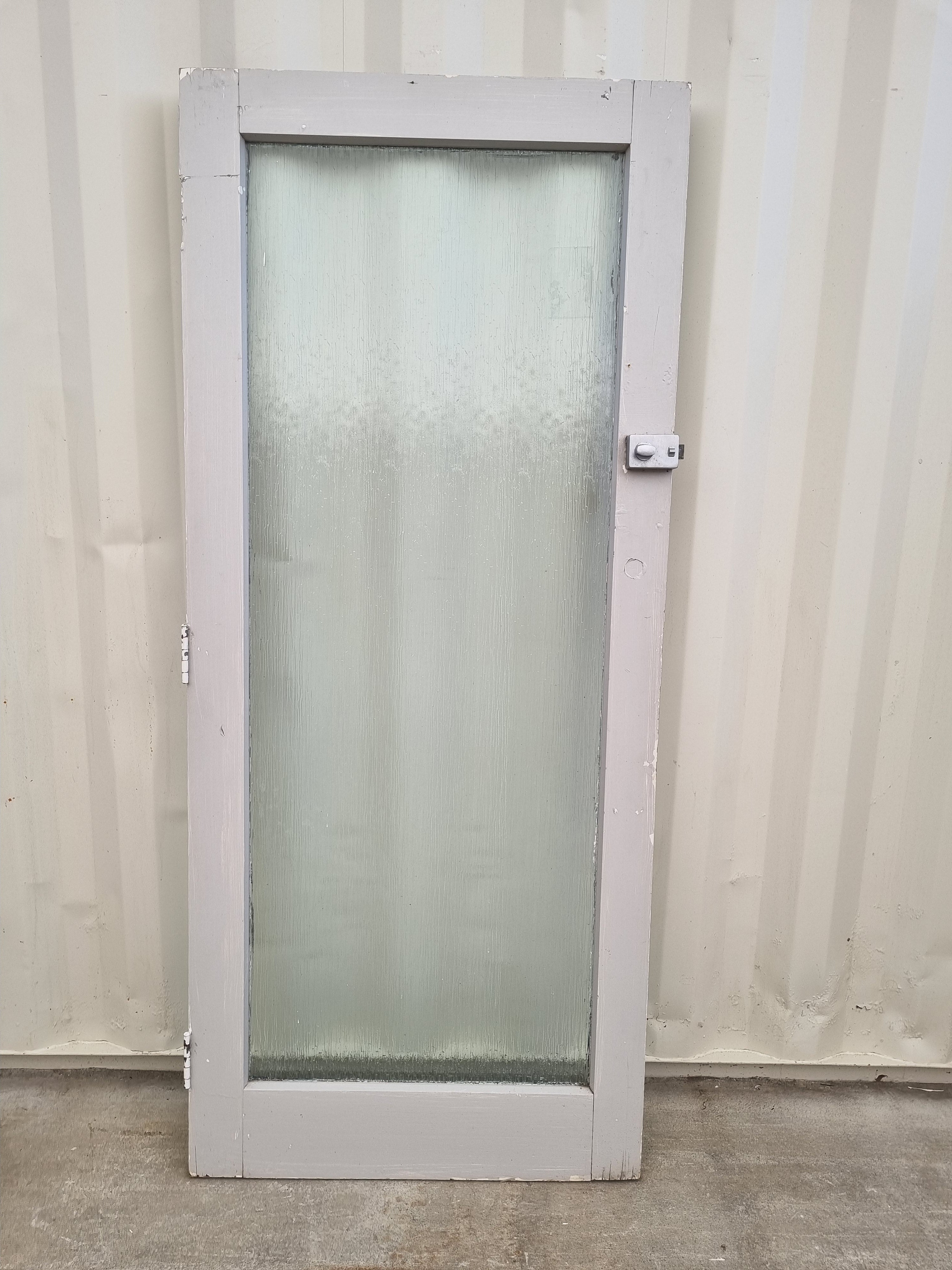 Wood and Glass Single Door Leaf 860 W x 1970 H [#4745] Joinery Recycle