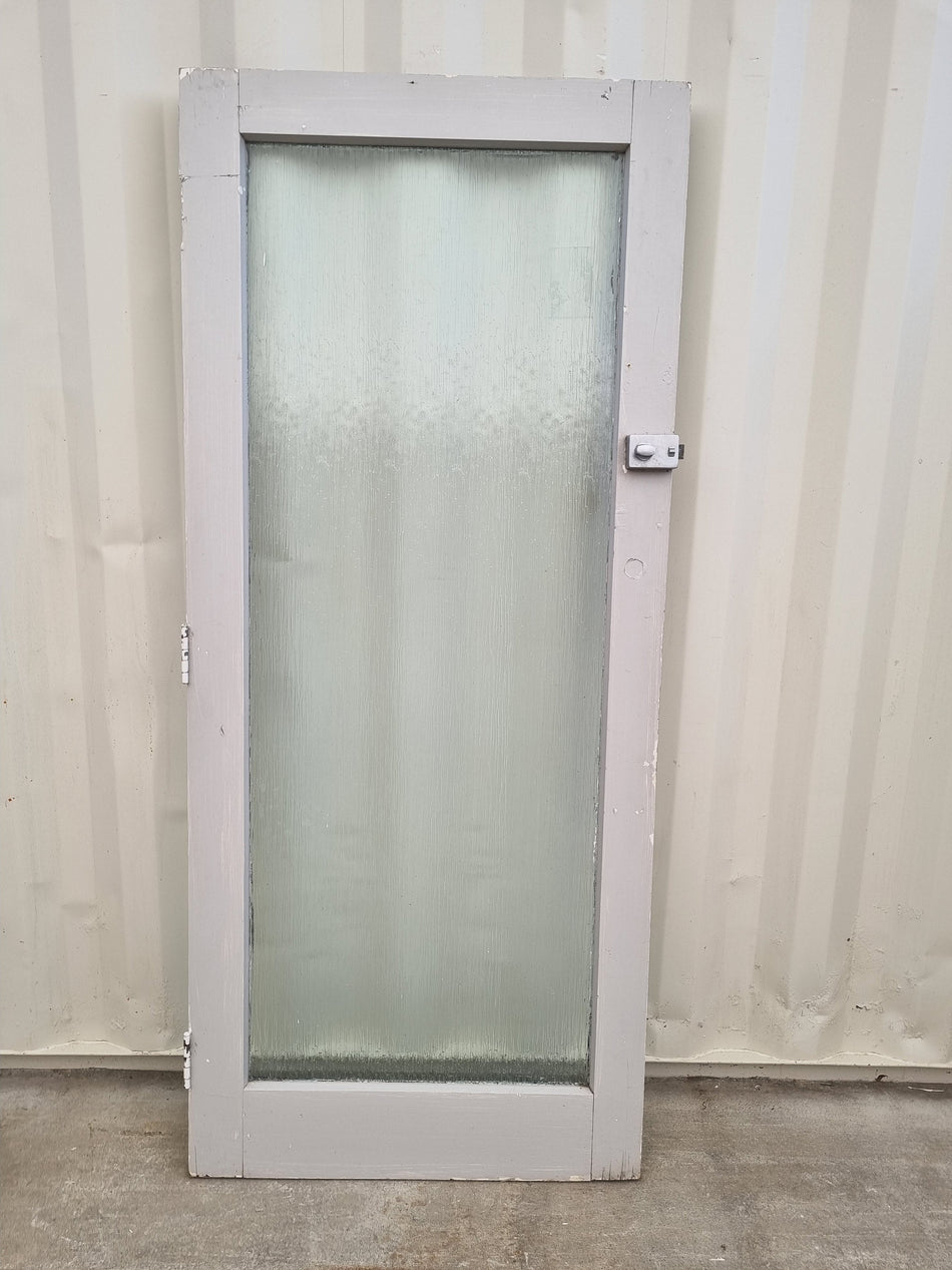 Wood and Glass Single Door Leaf 860 W x 1970 H [#4745] Joinery Recycle