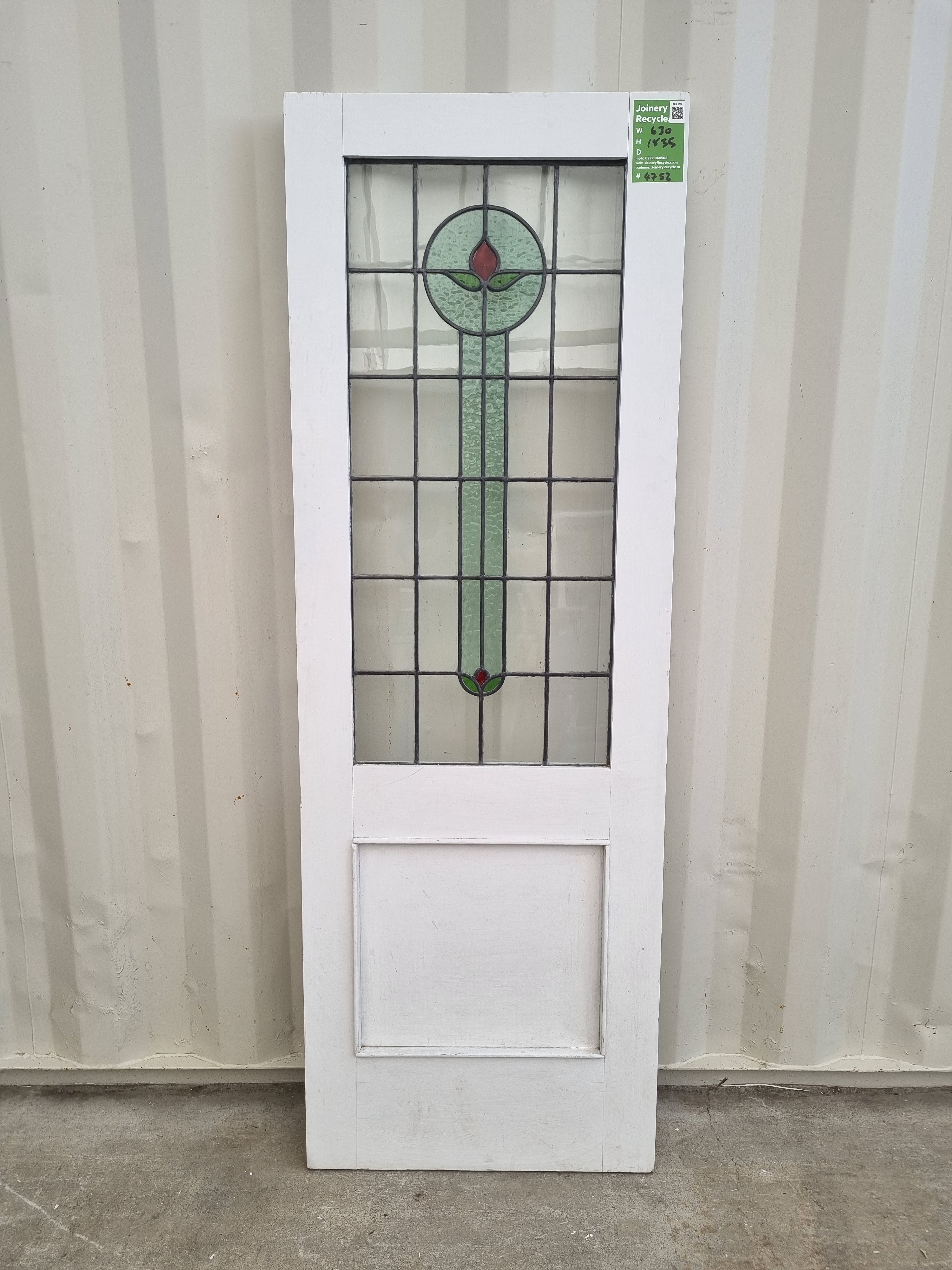 LEADLIGHT Wood and Glass Bungalow Style Door 630  W x 1835 H [#4752  SF] Joinery Recycle